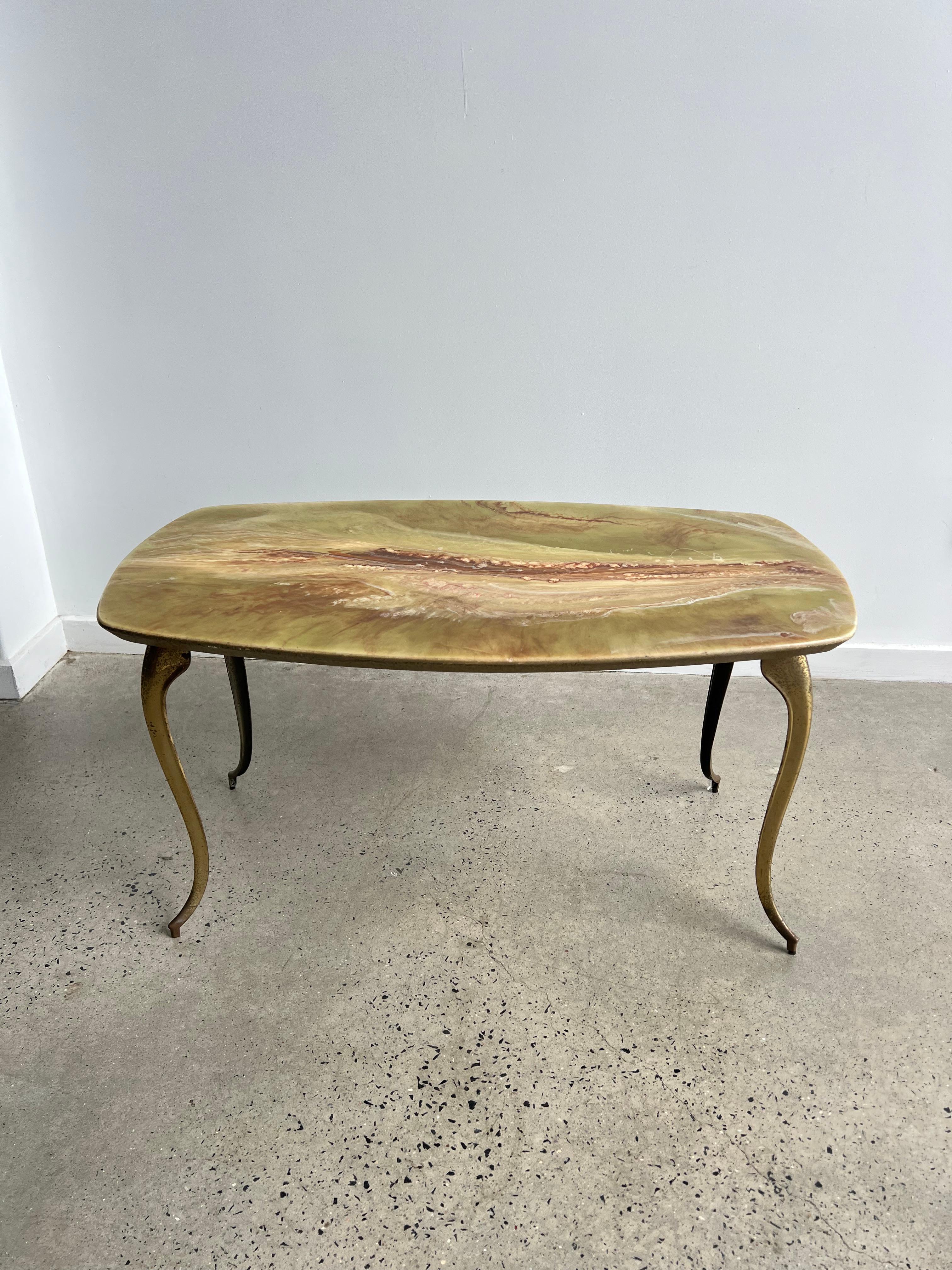 Italian Brass and Resin Side Table 2
