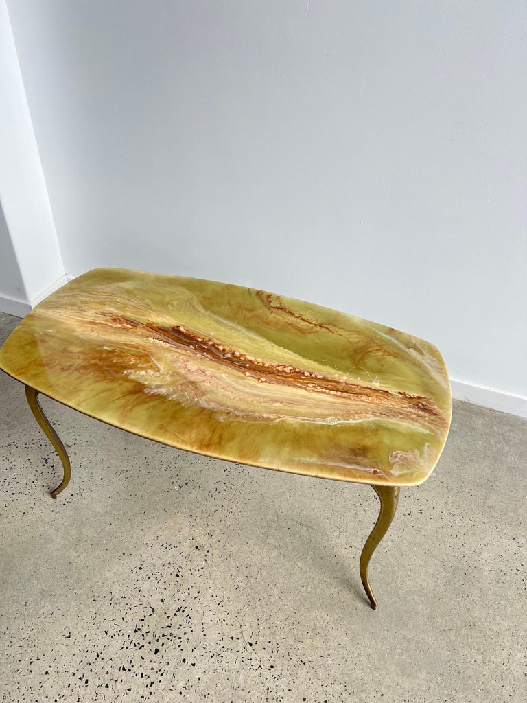 Italian Brass and Resin Side Table For Sale at 1stDibs