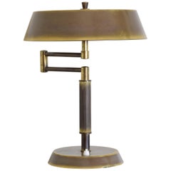 Italian Brass and Steel Adjustable Table Lamp, Third Quarter of the 20th Century