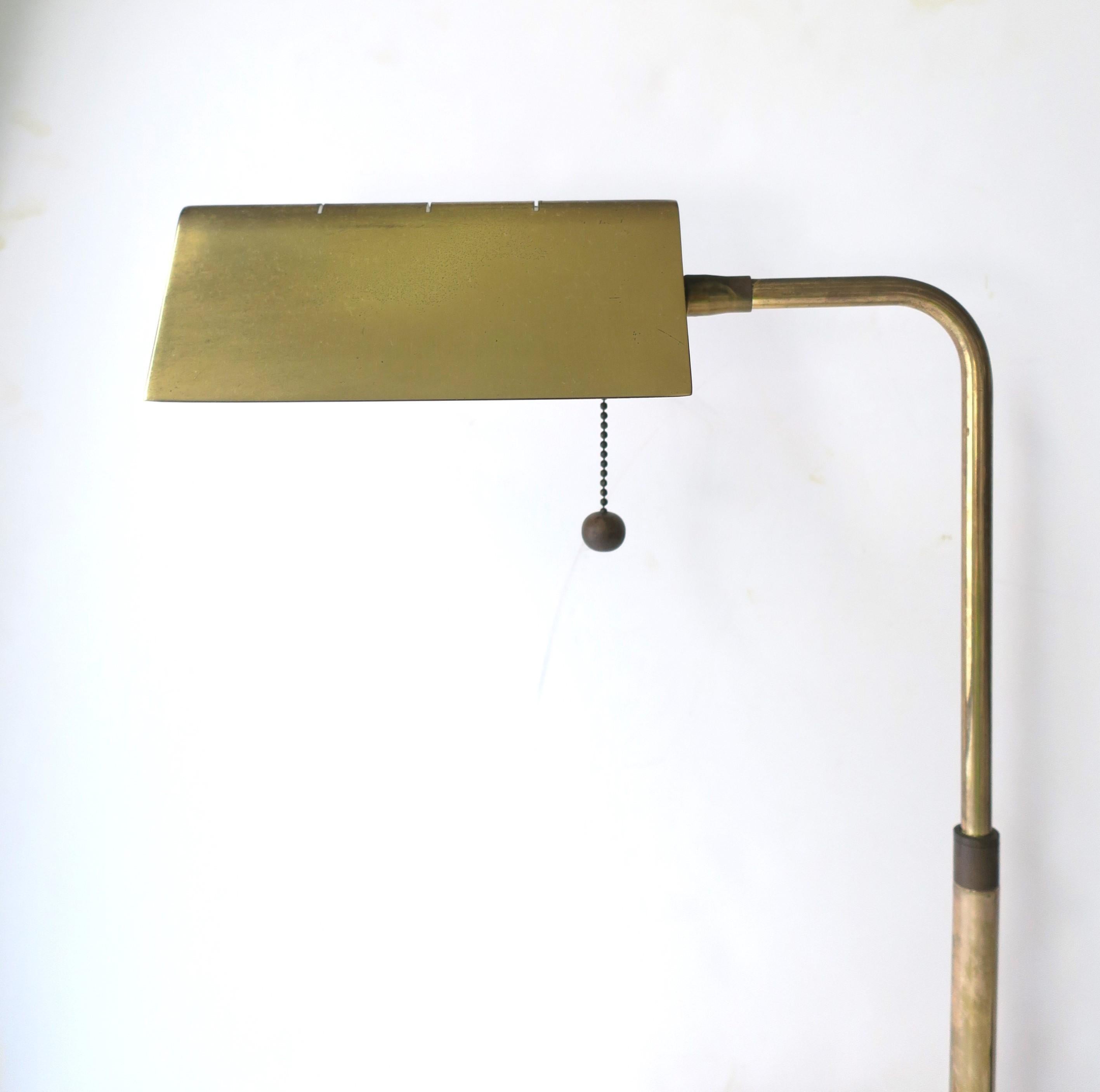 Italian Brass and Travertine Marble Desk or Table Lamp, circa 1960s 1970s For Sale 5