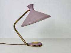 Italian Brass and Violet Table Lamp, 1960s, Italy
