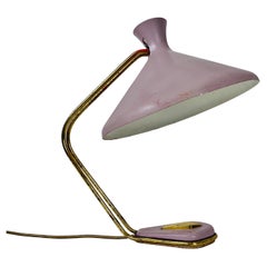 Italian Brass and Violet Table Lamp, 1960s, Italy