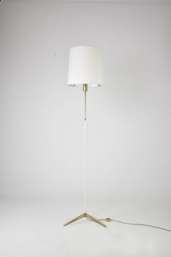 Italienische Ständerlampe aus Messing und Weißmetall im Stilnovo-Stil, 1950er Jahre