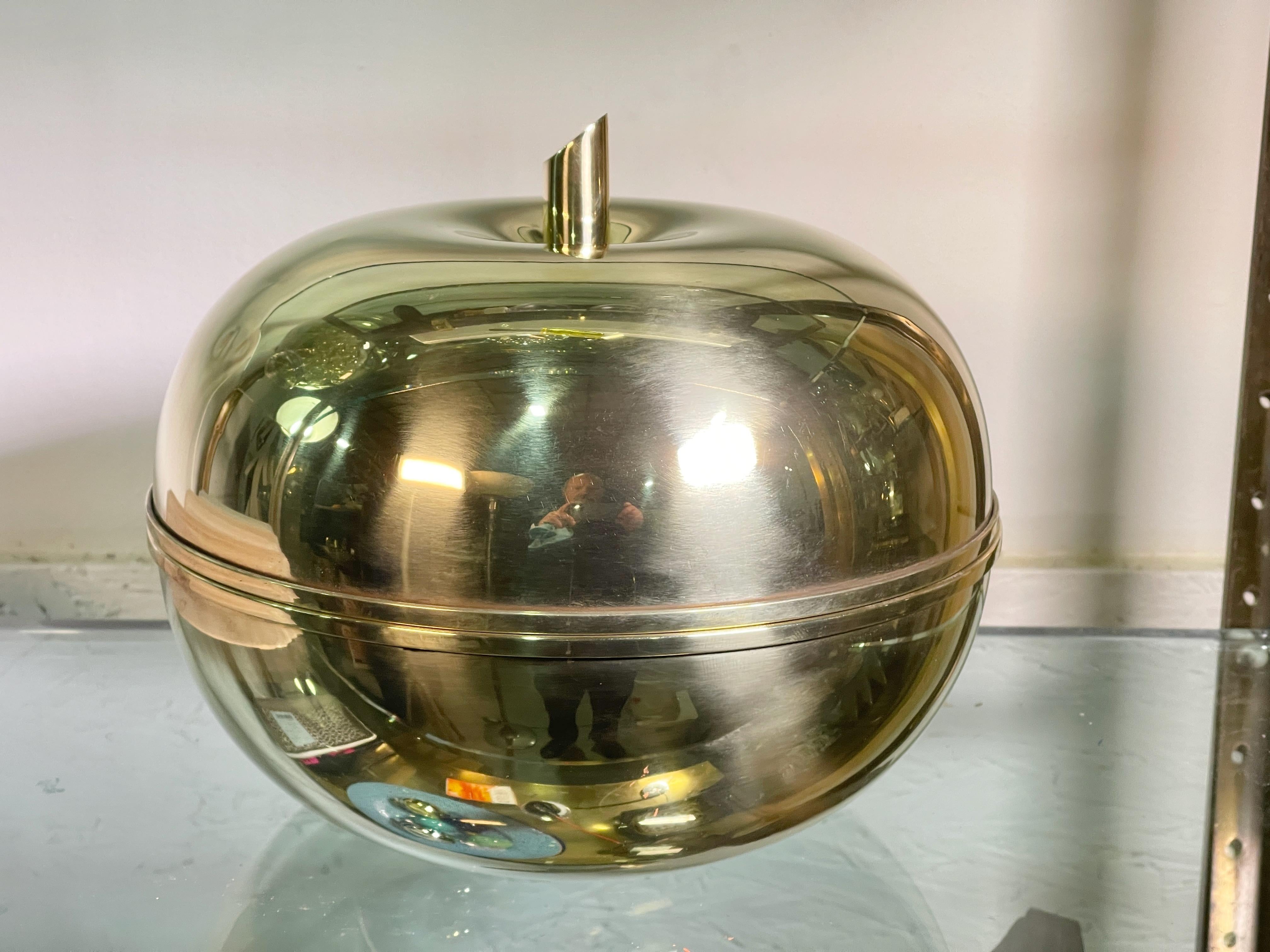 Luciano Frigerio Brass Apple Ice Bucket For Sale 5