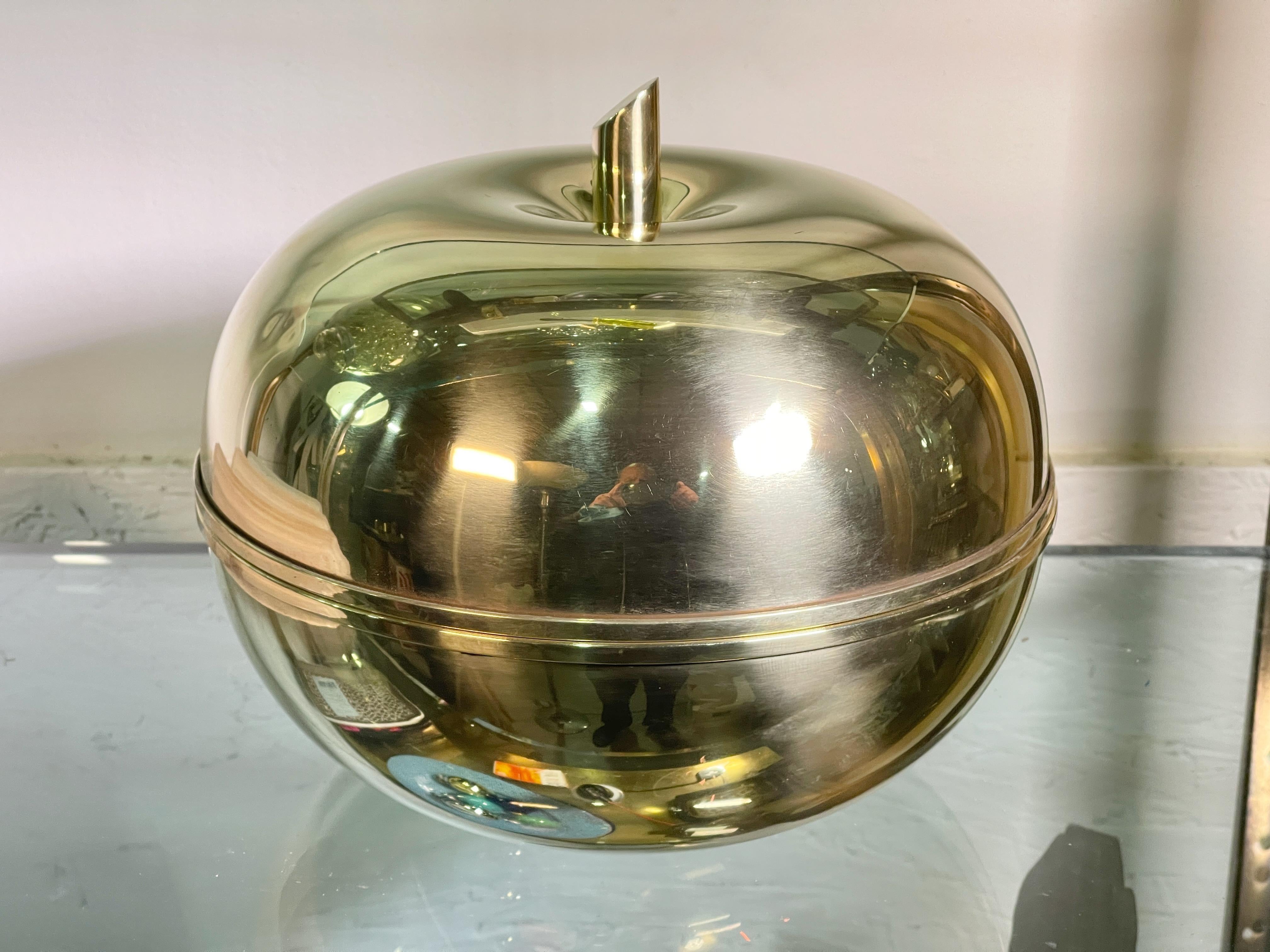 Luciano Frigerio Brass Apple Ice Bucket For Sale 6