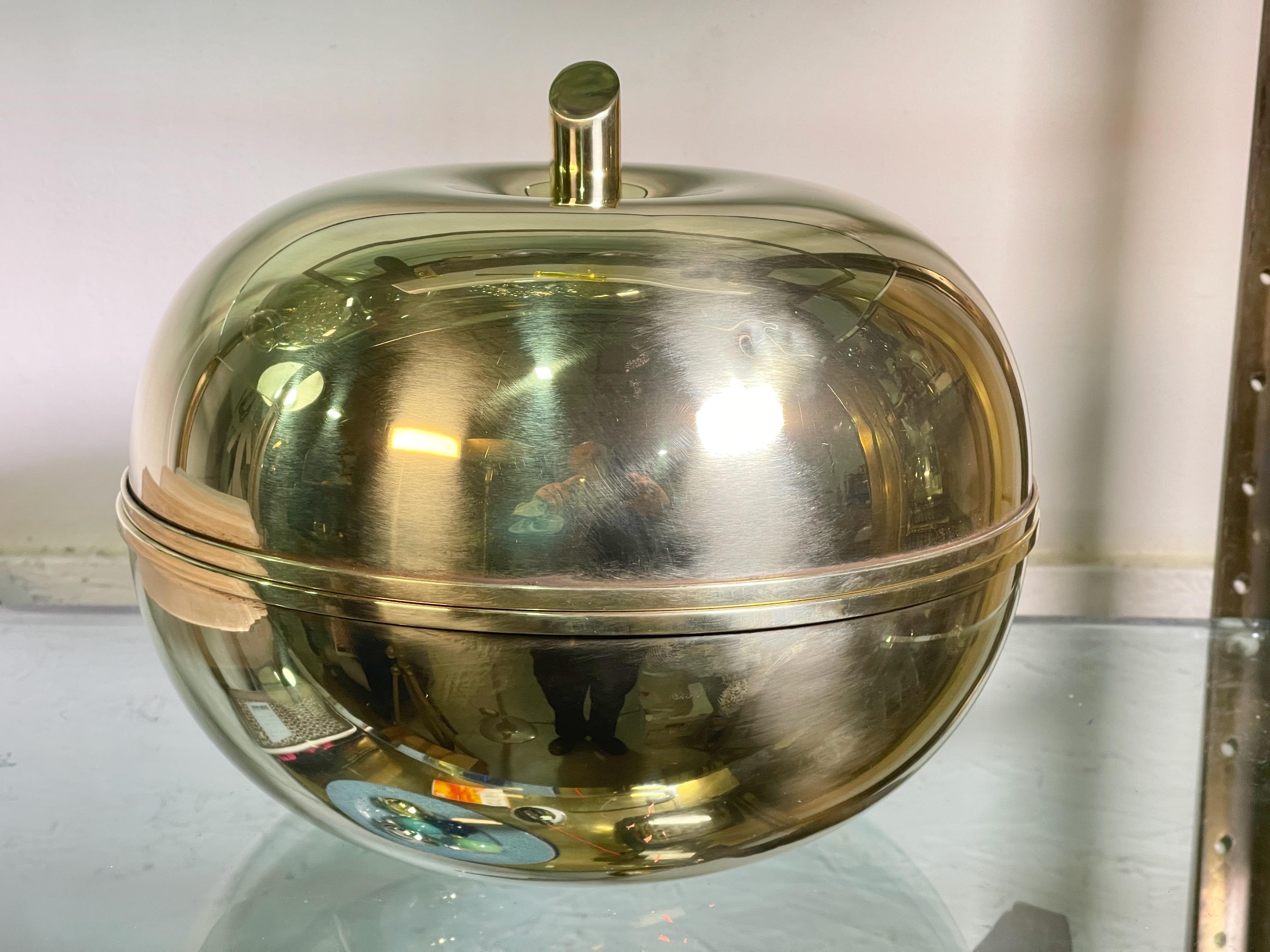 Luciano Frigerio Brass Apple Ice Bucket For Sale 7