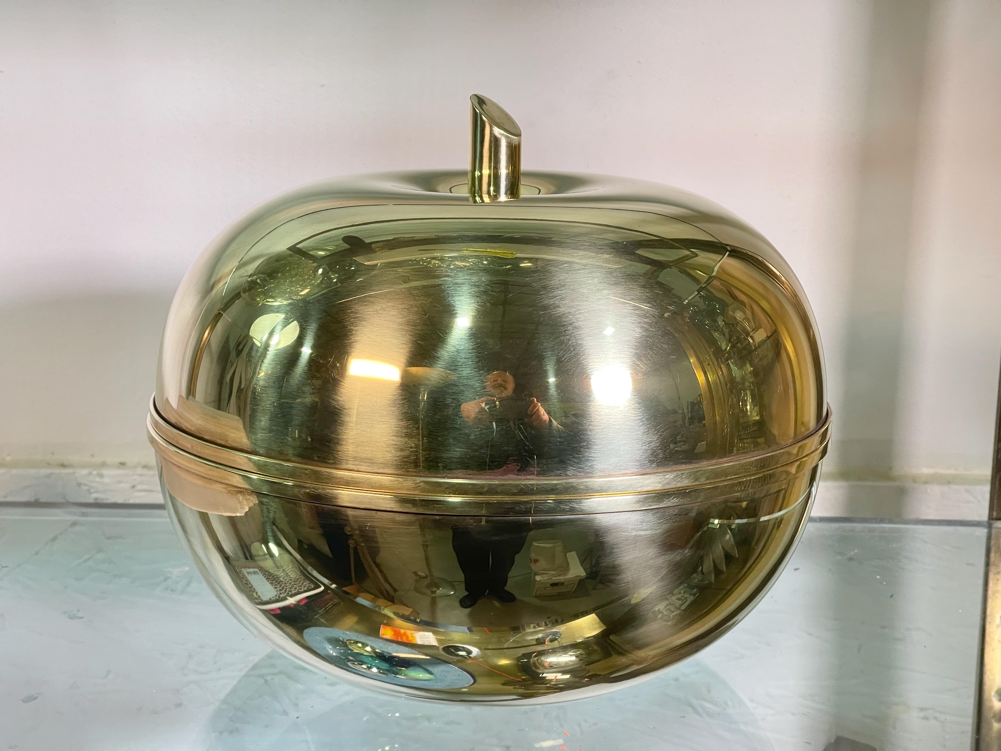 Luciano Frigerio Brass Apple Ice Bucket For Sale 8