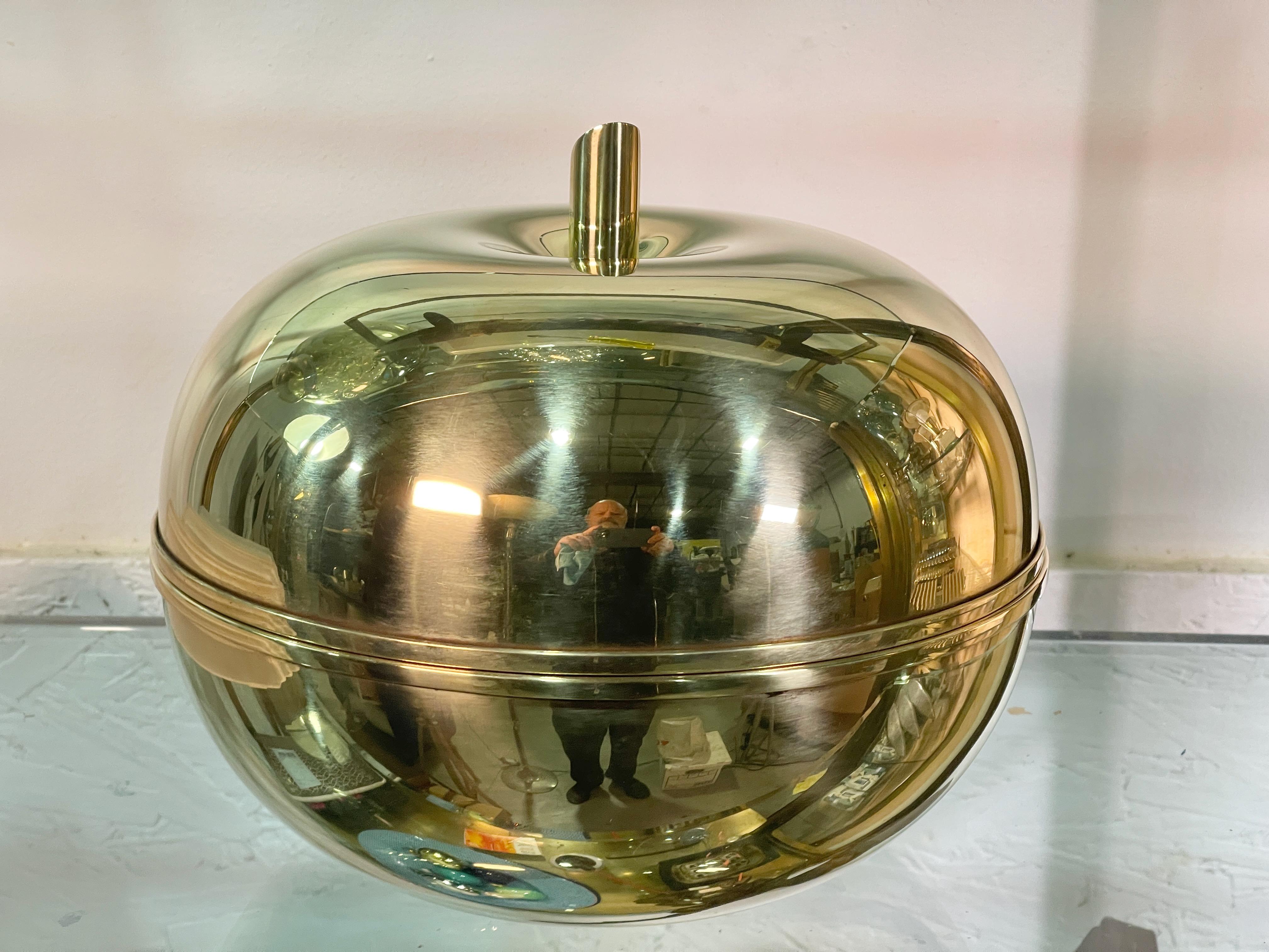 Luciano Frigerio Brass Apple Ice Bucket For Sale 9