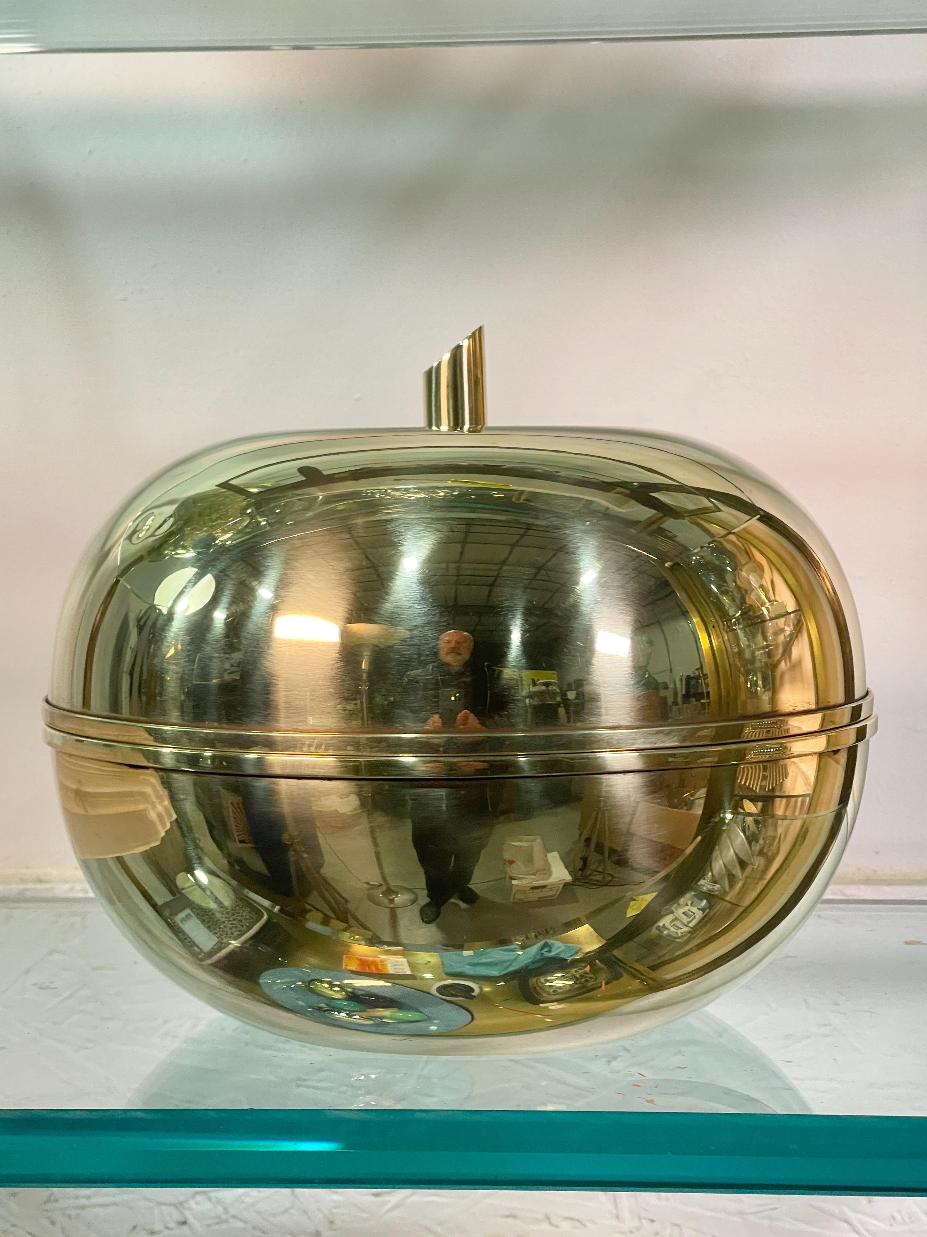 Luciano Frigerio Brass Apple Ice Bucket For Sale 13