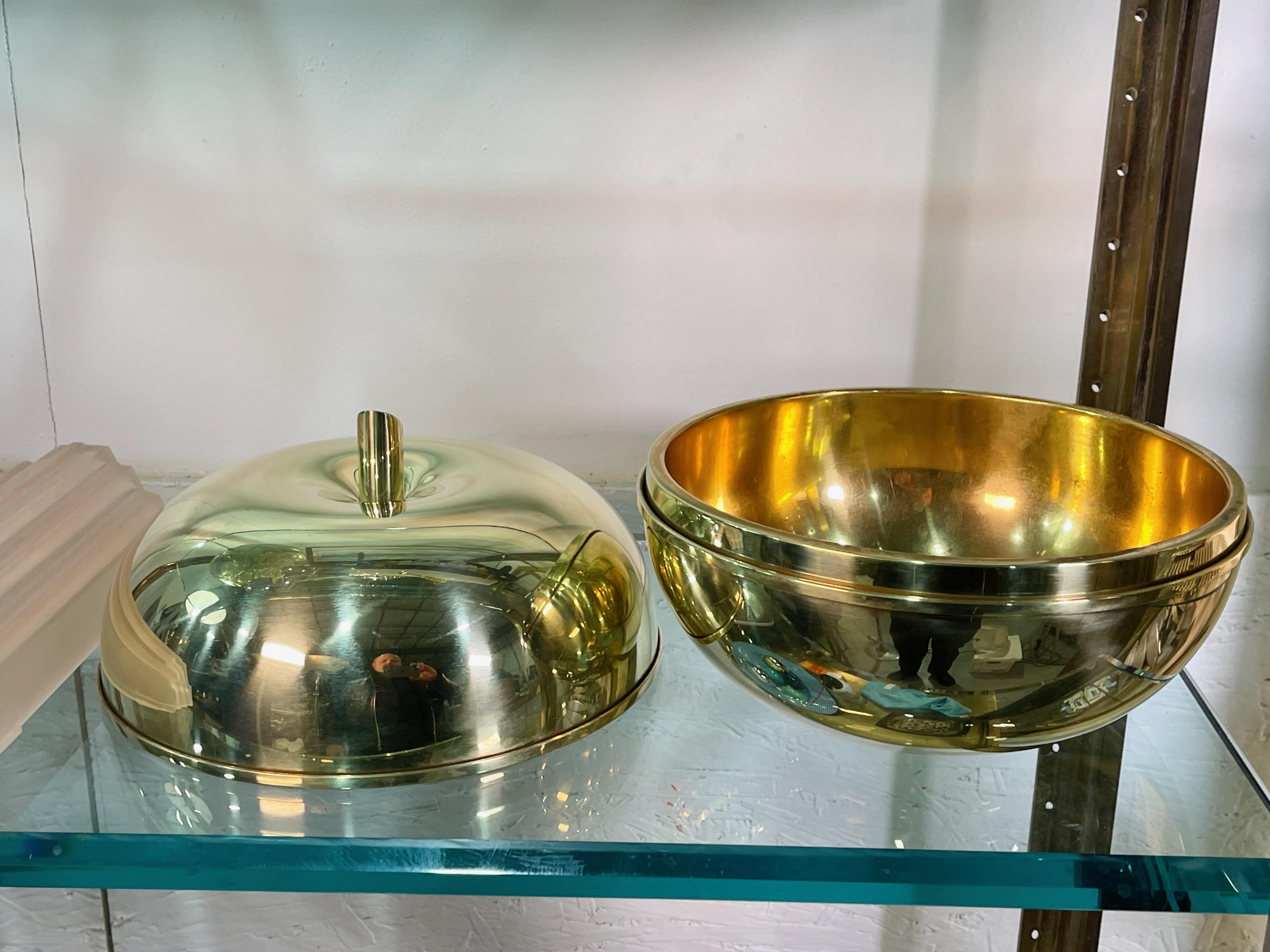 Mid-20th Century Luciano Frigerio Brass Apple Ice Bucket For Sale