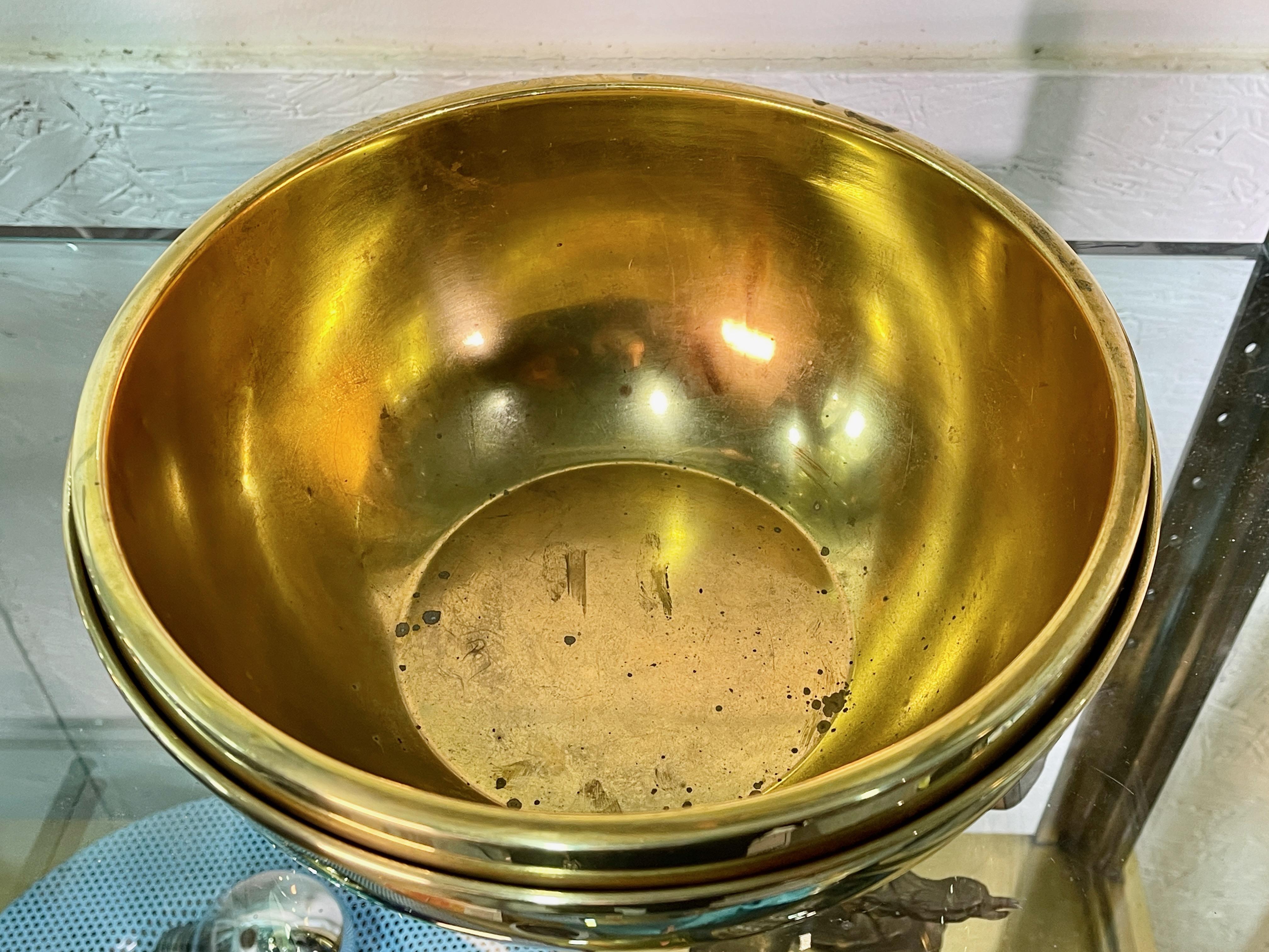 Gold Plate Luciano Frigerio Brass Apple Ice Bucket For Sale