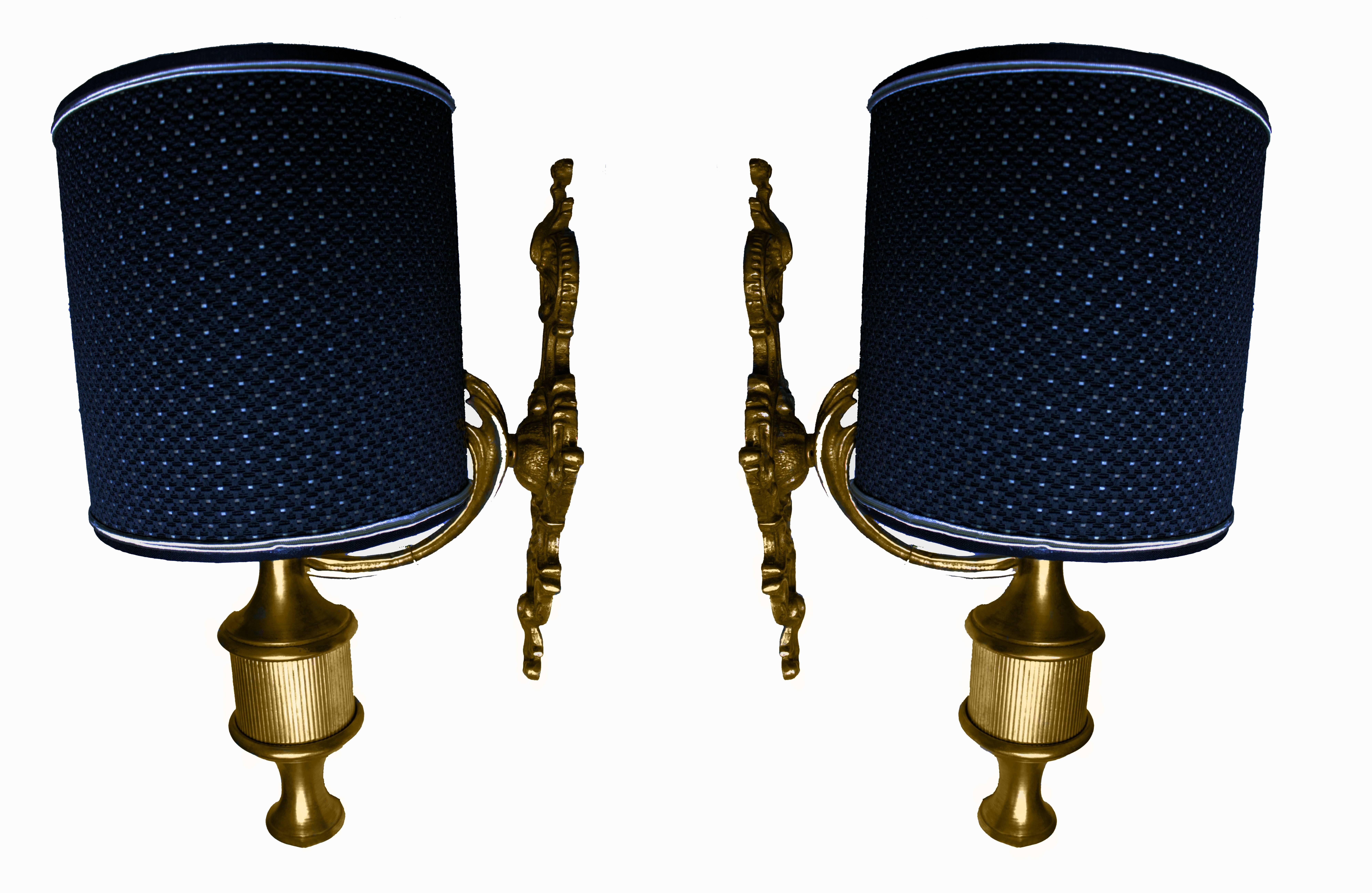 Italian Brass Applique Wall Lights, Set of Three, 1950s In Good Condition In Verona, IT
