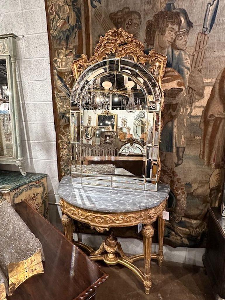 Italian Brass Arch Mirror For Sale 3