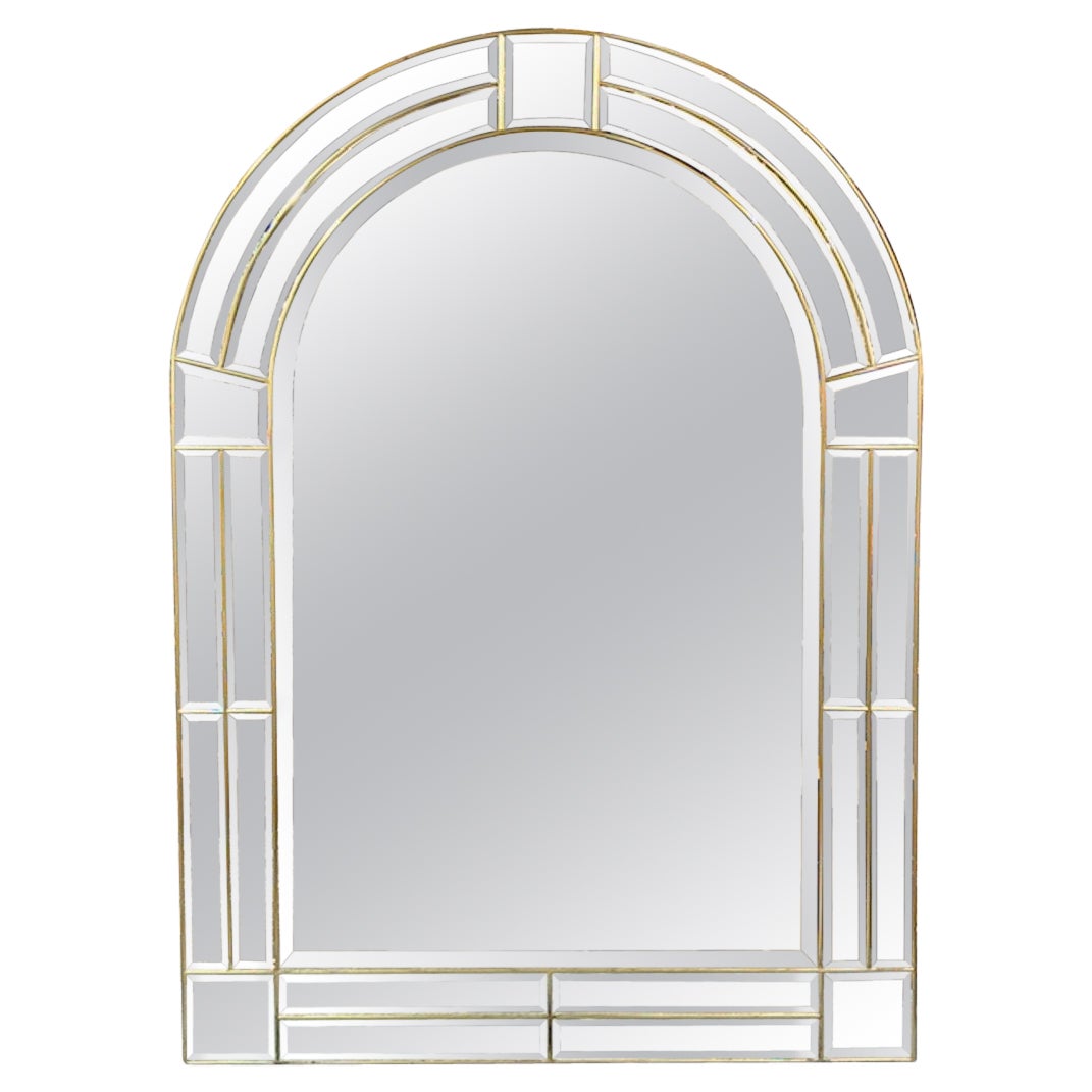 Miroir en arc en laiton italien