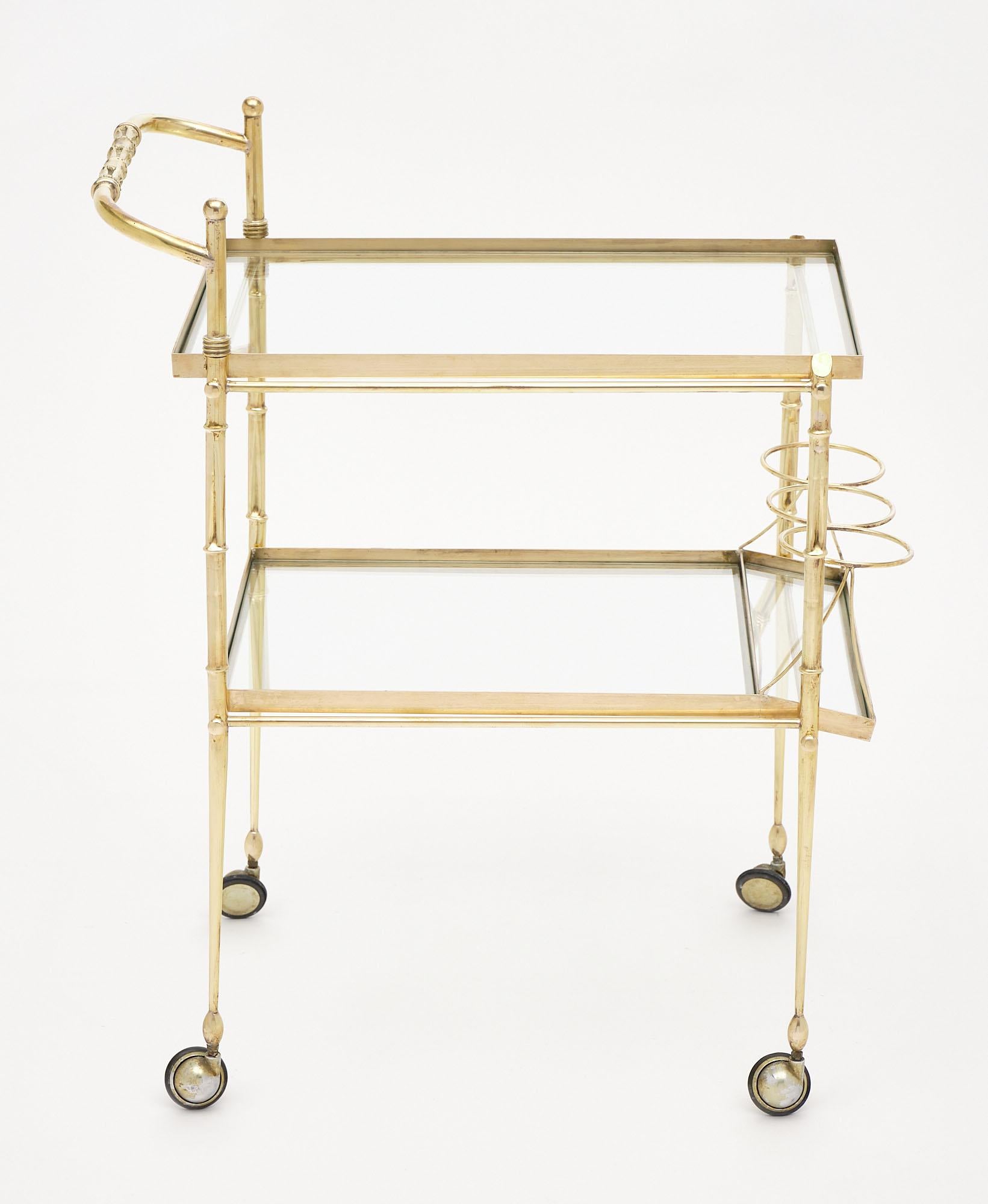 Mid-20th Century Italian Brass Art Deco Bar Cart