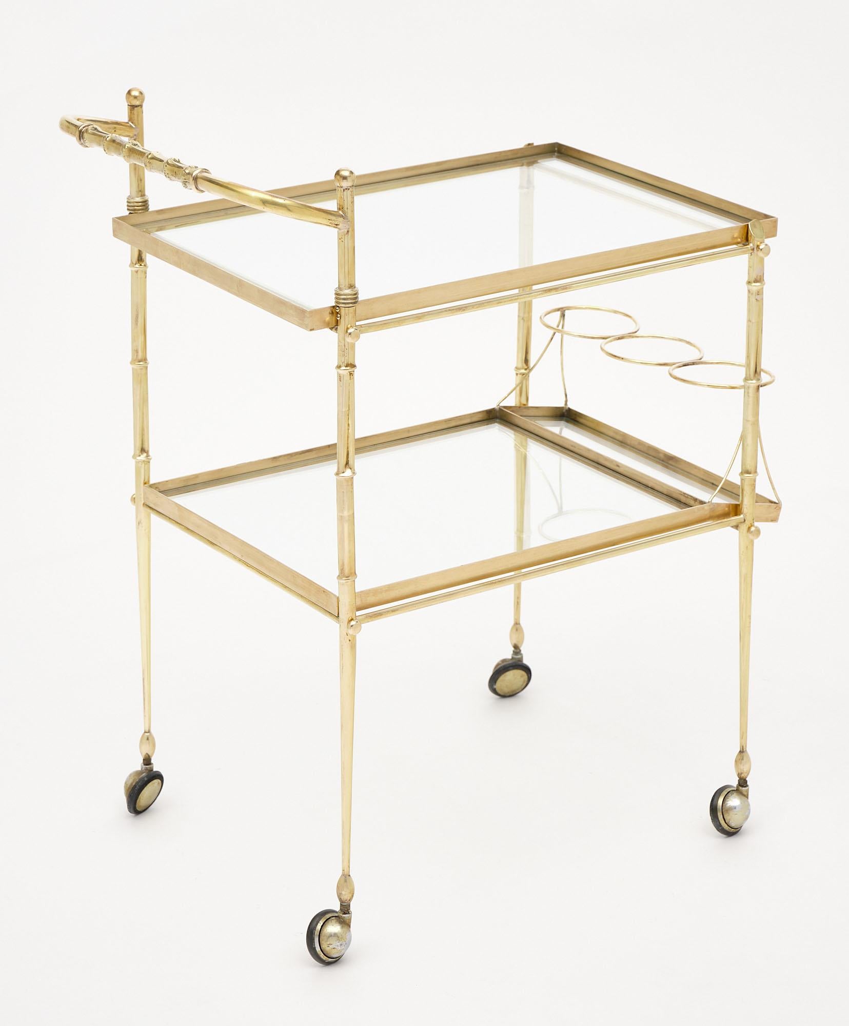 Italian Brass Art Deco Bar Cart 1