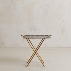 Italian Brass Bamboo Motif Tray Table, 1970s