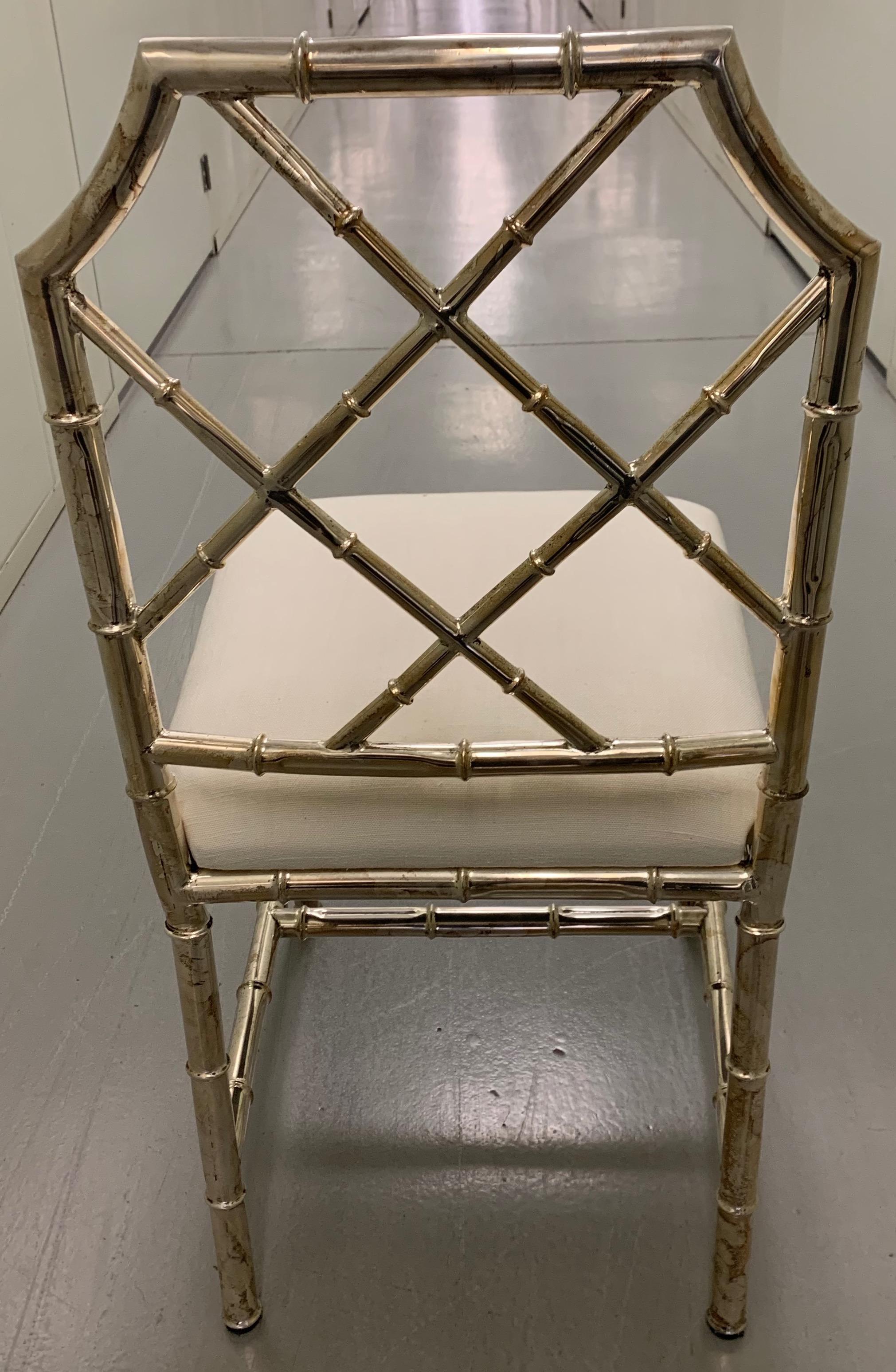 Italian Brass Bamboo Side Chair 1