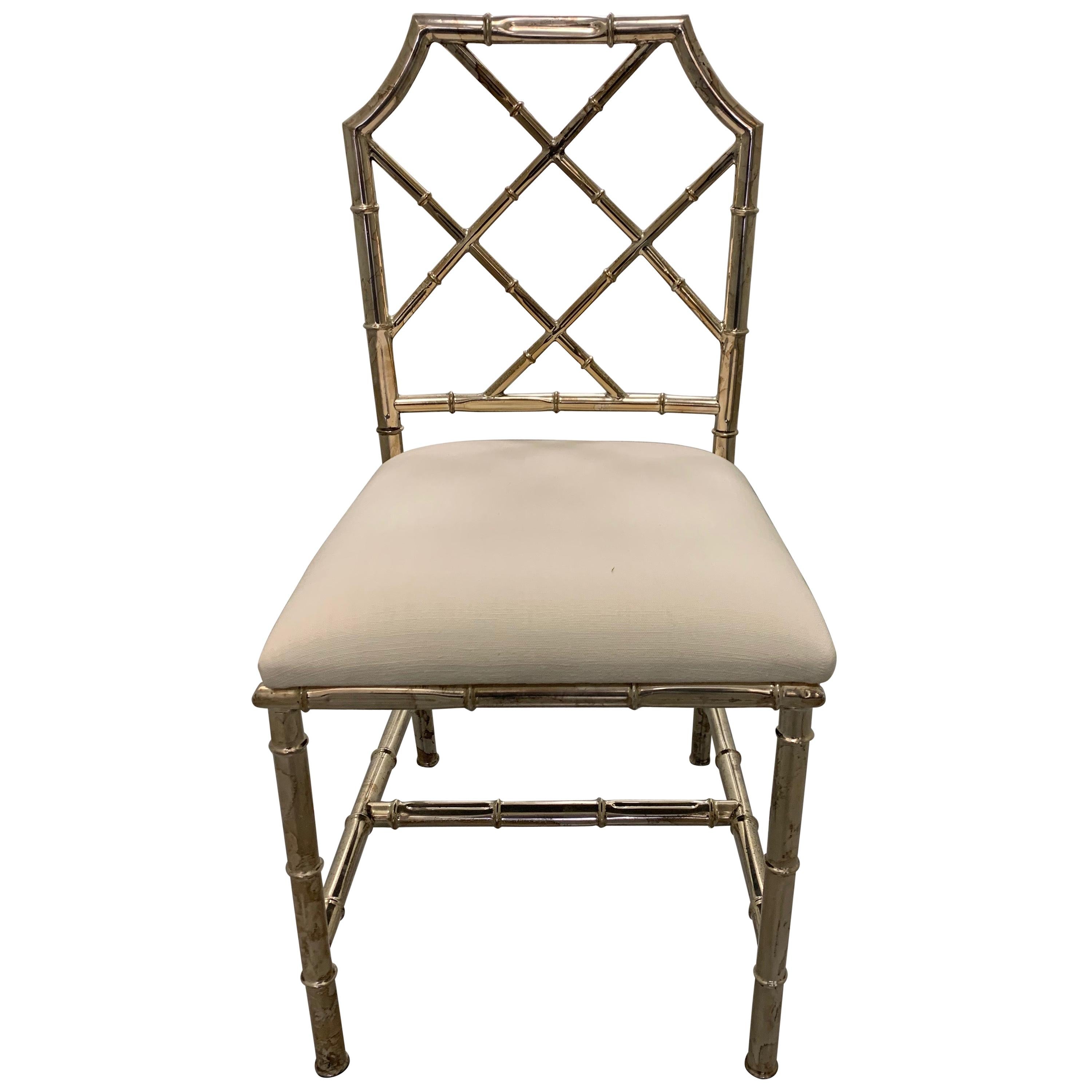 Italian Brass Bamboo Side Chair