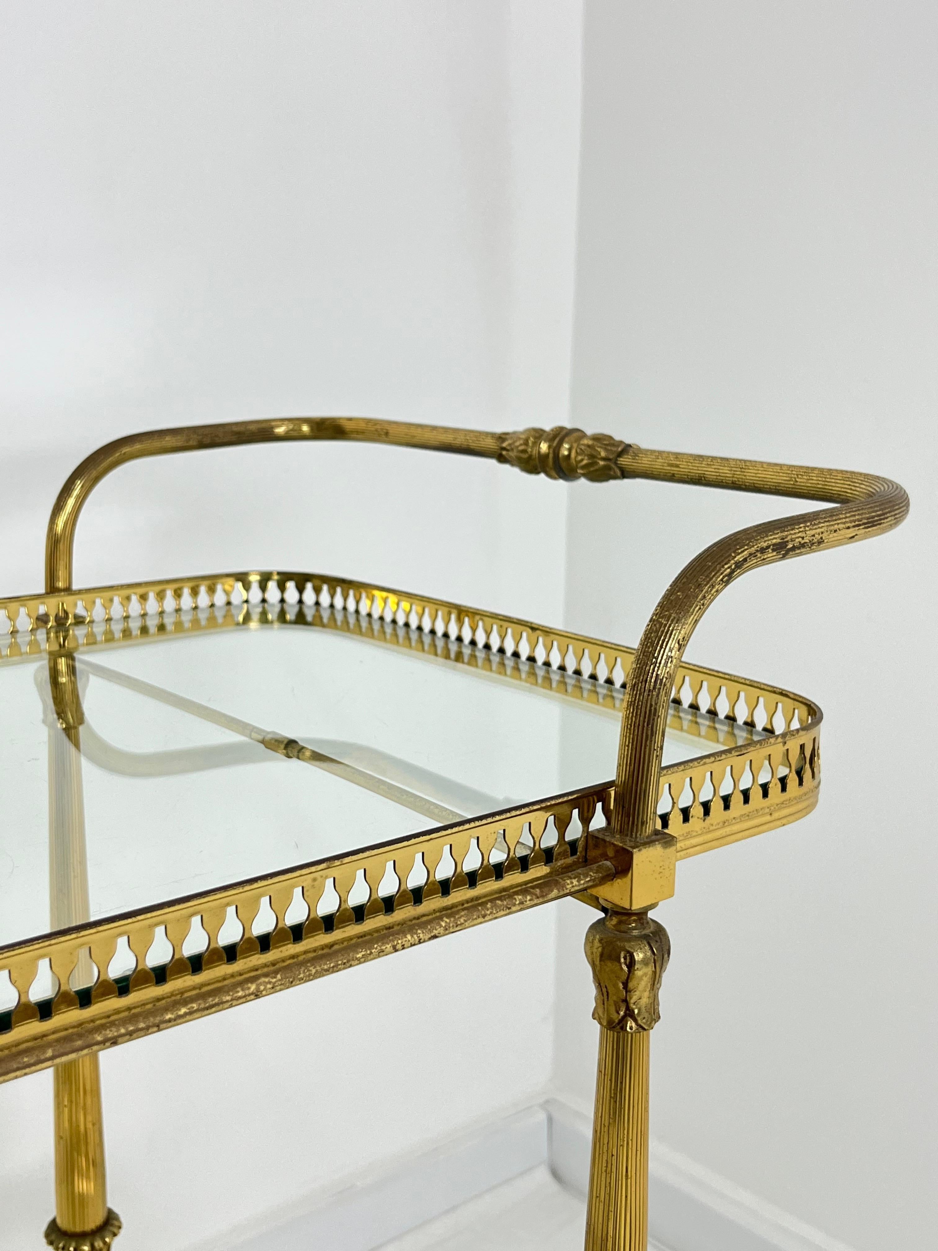 Laiton Chariot de bar italien en laiton, années 1950. en vente