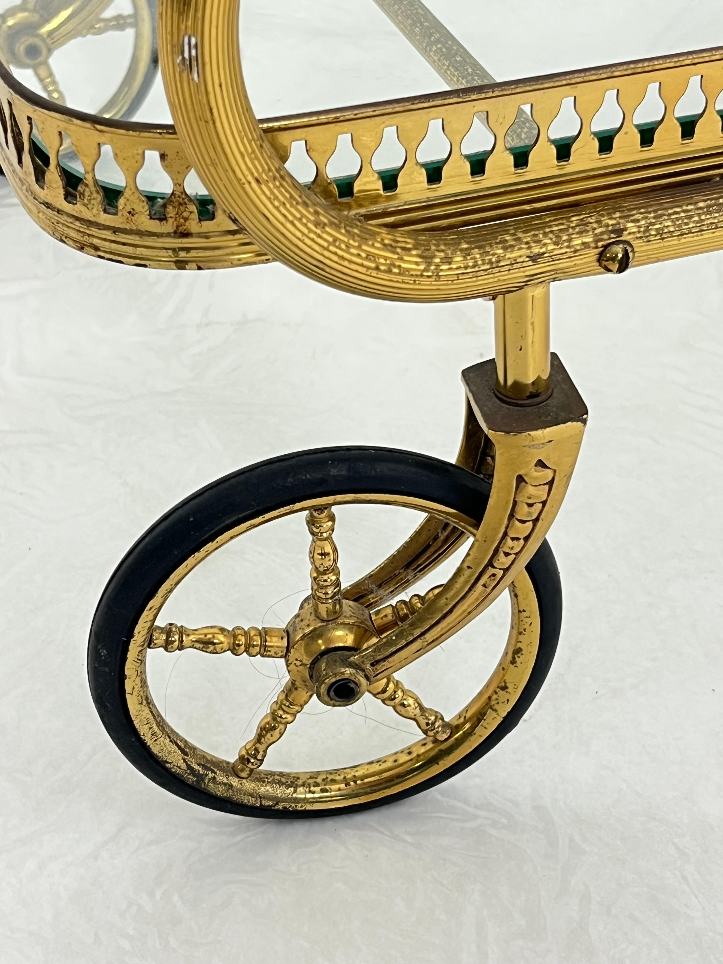 Chariot de bar italien en laiton, années 1950. en vente 2