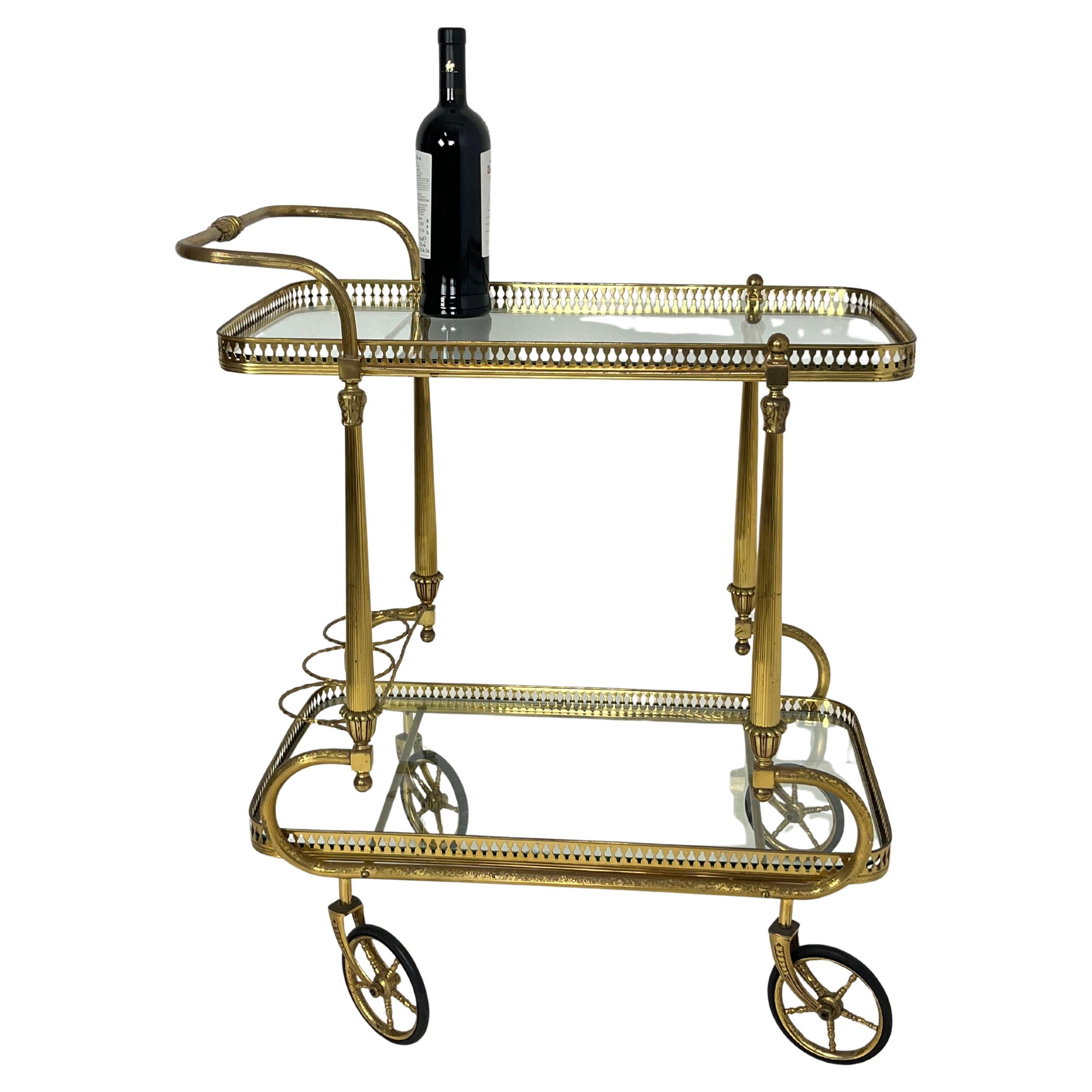 Chariot de bar italien en laiton, années 1950. en vente
