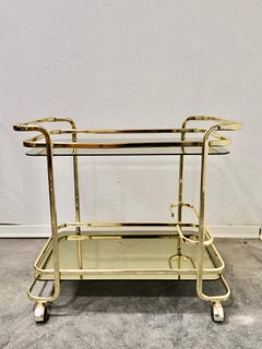 Italian Brass Bar Cart, 1980s