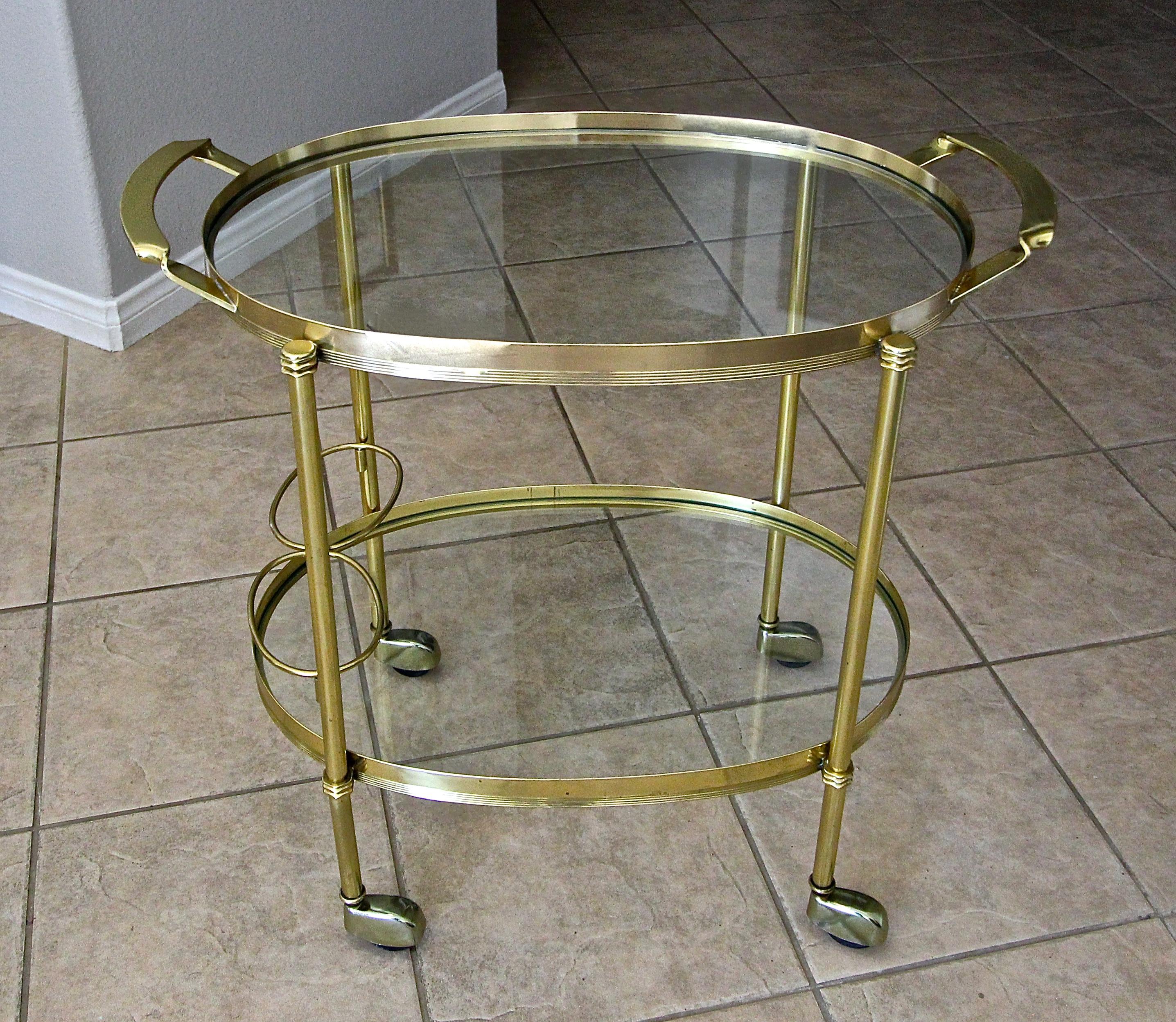 Italian Brass Bar or Tea Cart For Sale 1