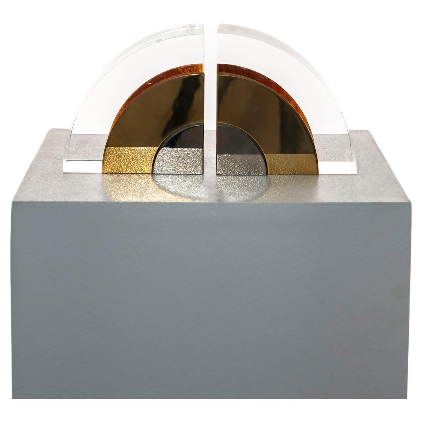 Italian Brass Bookends in the style of Gabriella Crespi, 1970