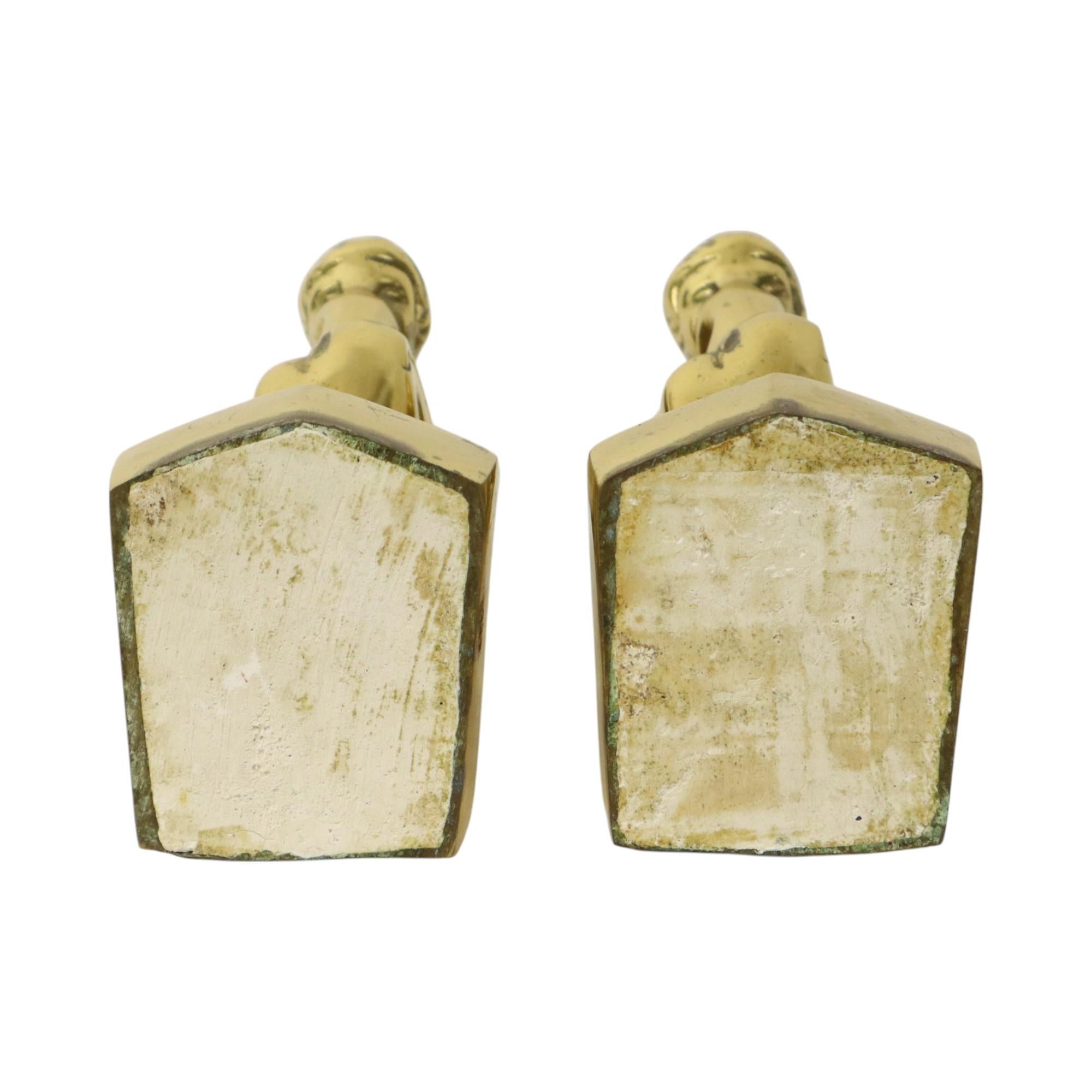 Fermalibri italiano in ottone Il pensatore Rodin Regina 18cm in vendita 6