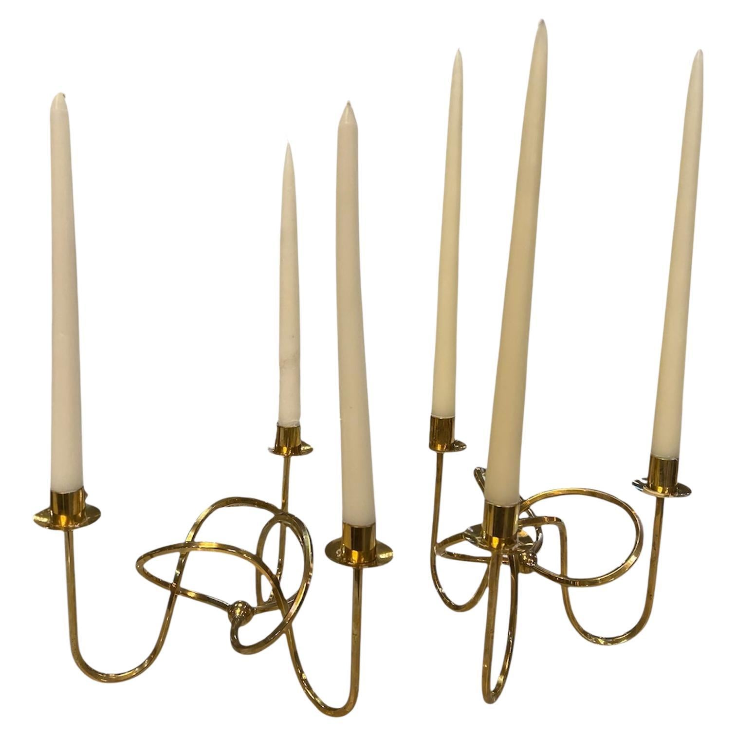 Italian Brass Candelabras For Sale