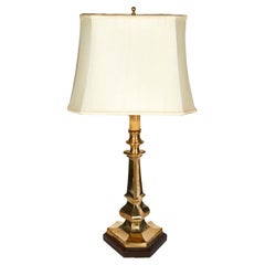 Italian Brass Candlestick Table Lamp