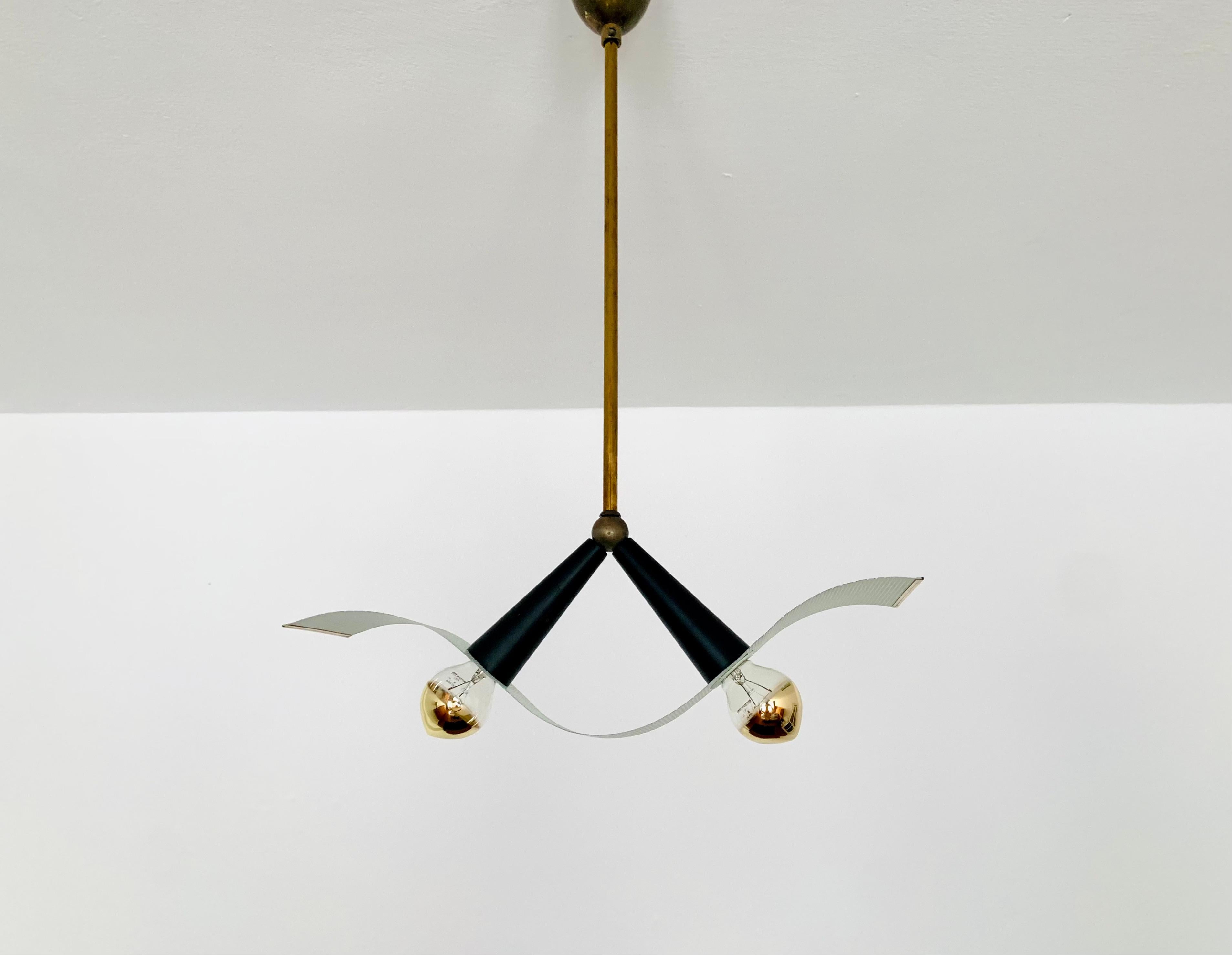 Mid-20th Century Italian Brass Ceiling Lamp For Sale