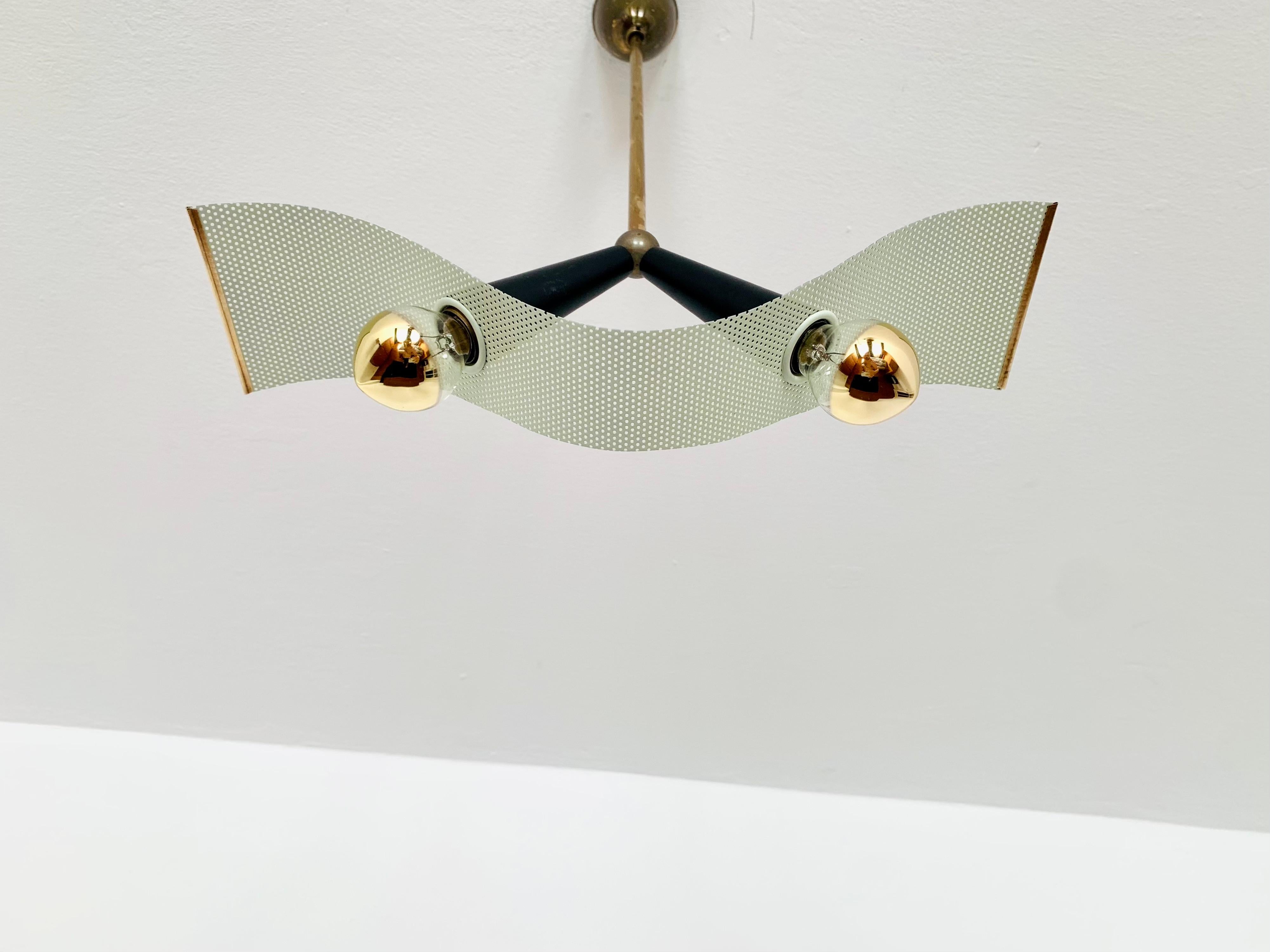Metal Italian Brass Ceiling Lamp For Sale