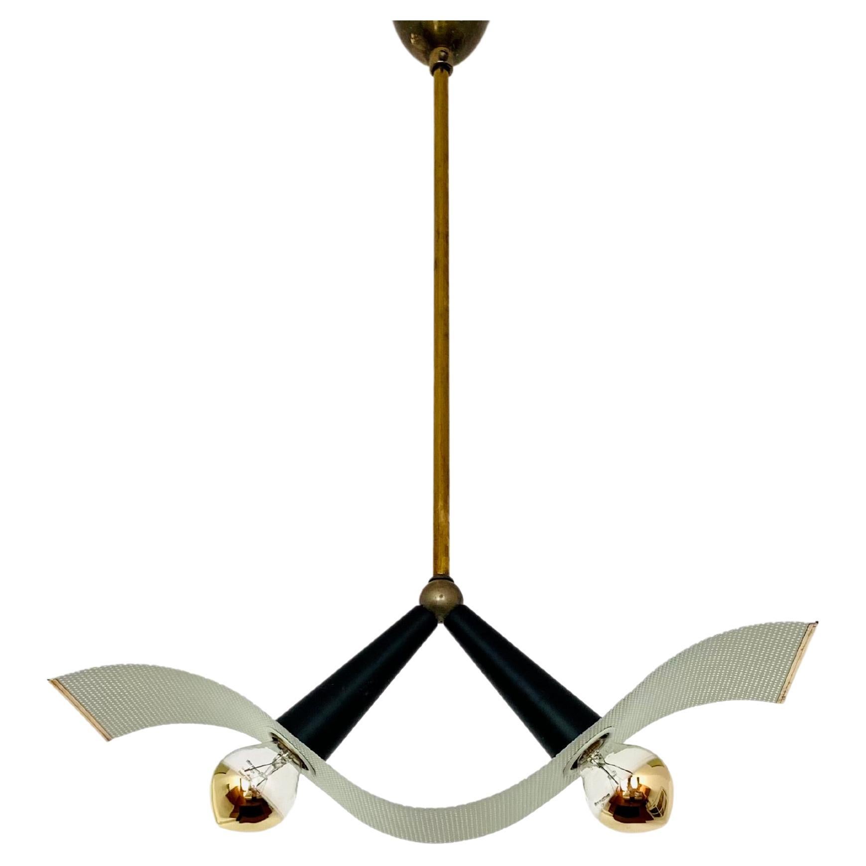 Italian Brass Ceiling Lamp For Sale