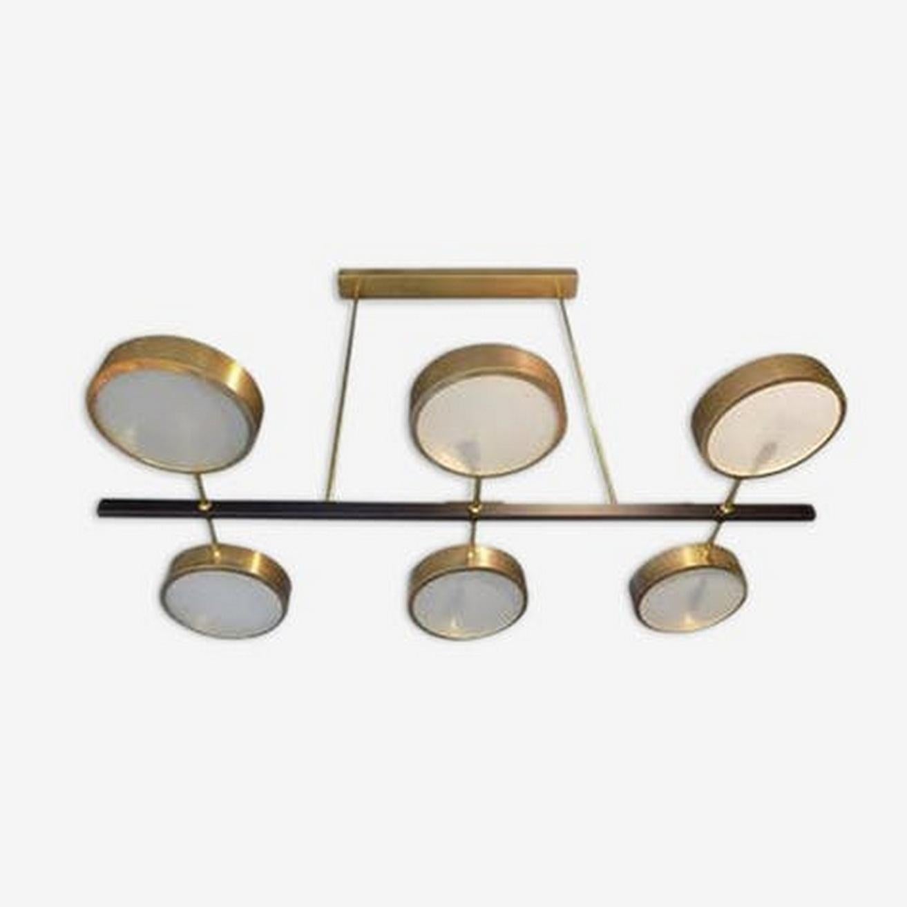 Italienische Deckenleuchte oder Wandleuchte aus Messing in der Art von Bruno Gatta im Angebot 5