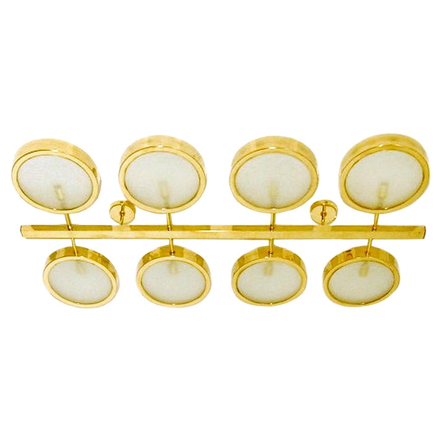 Italian Brass Ceiling Light or Wall Light in the Manner of Bruno Gatta