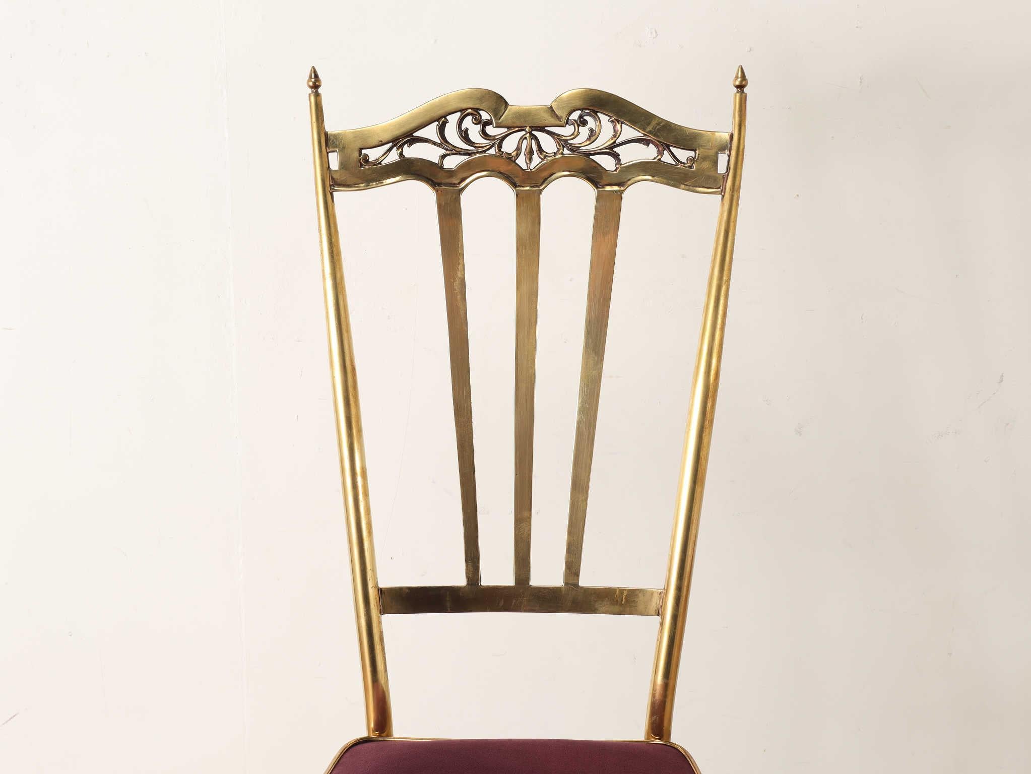 Italienischer Stuhl aus Messing 1960er Jahre im Angebot 12