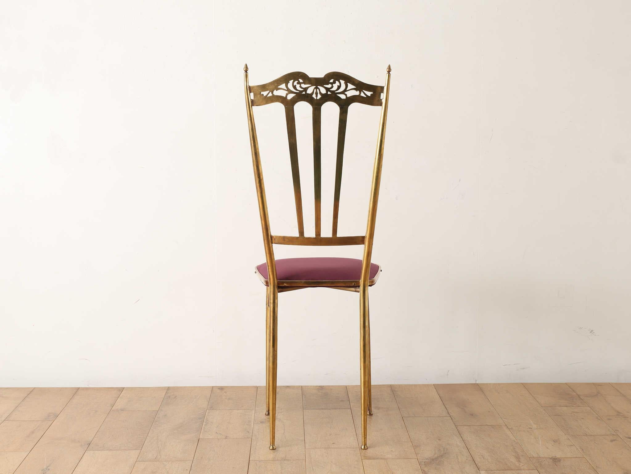 Italienischer Stuhl aus Messing 1960er Jahre im Angebot 14
