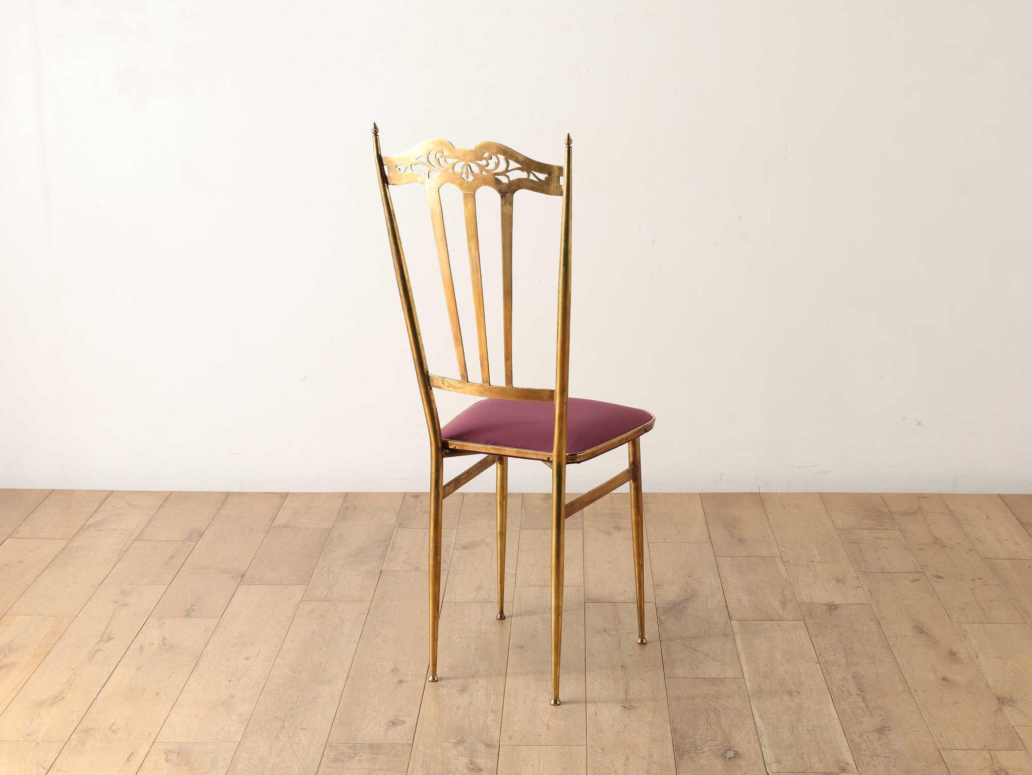 Italienischer Stuhl aus Messing 1960er Jahre im Angebot 15