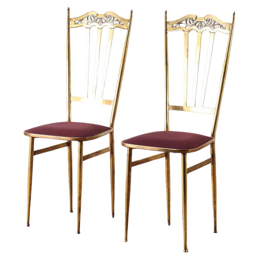 Italienischer Stuhl aus Messing 1960er Jahre im Angebot