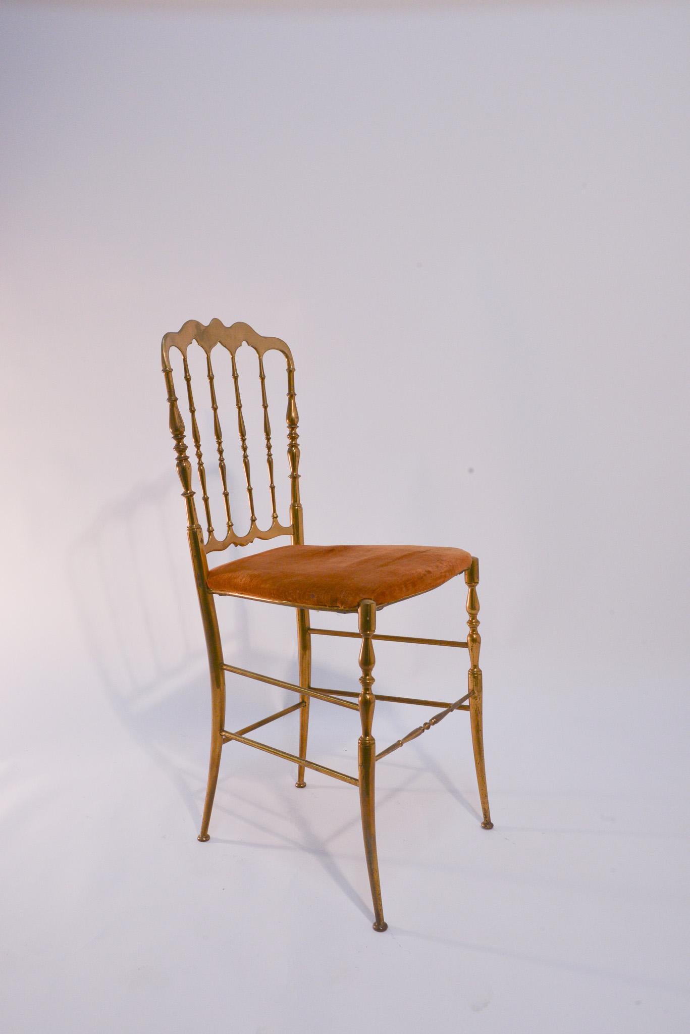 Art Deco Italian Brass Chair For Sale