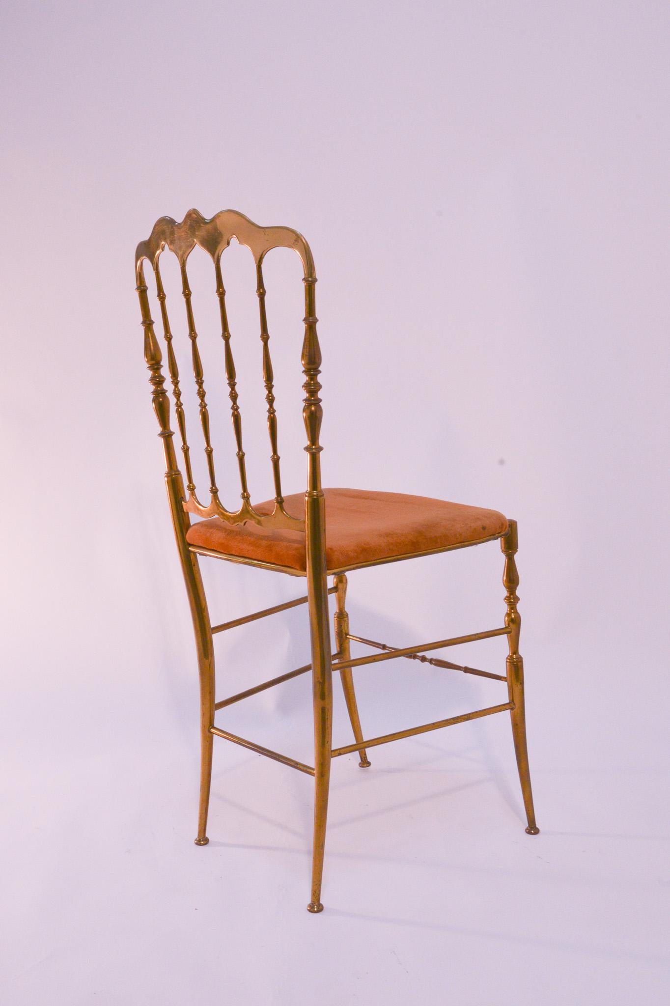 French Italian Brass Chair For Sale