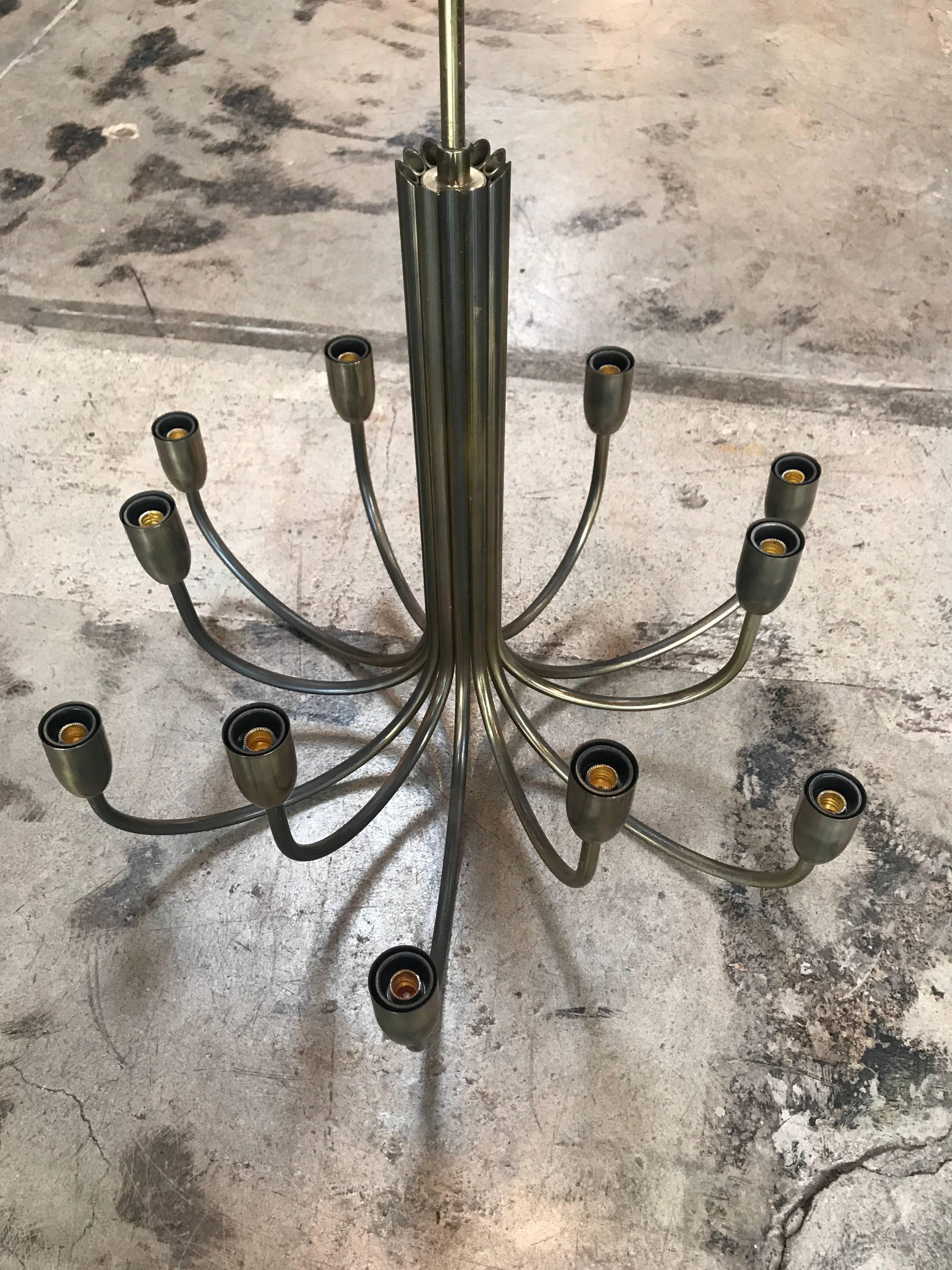 12 light brass chandelier