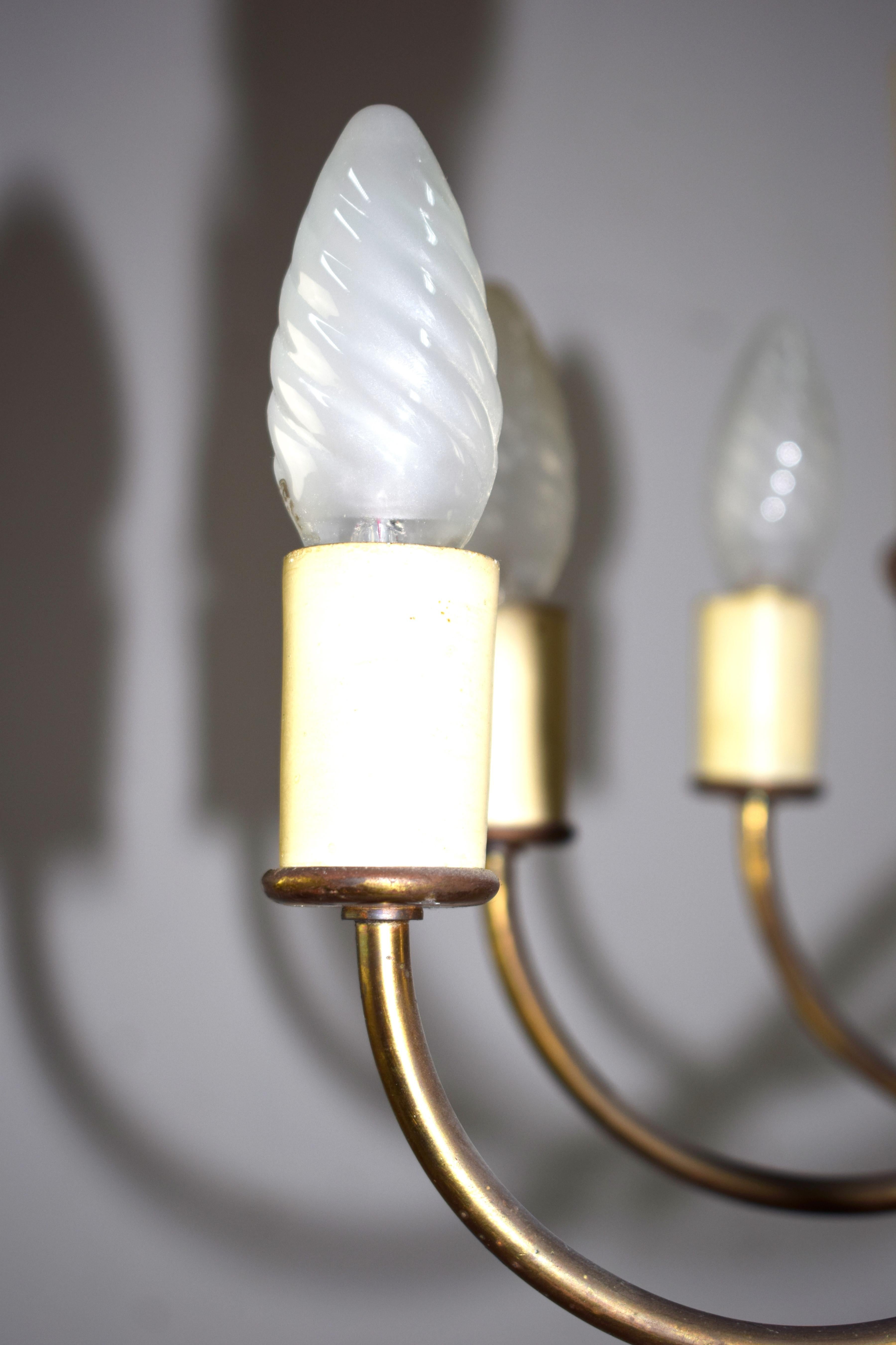 Lampadario italiano in ottone, anni '50 in vendita 2
