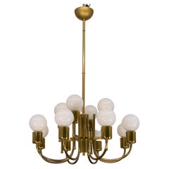 Retro Italian Brass Chandelier, 1960s