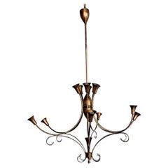 Italian Brass Chandelier in  style of Pietro Chiesa
