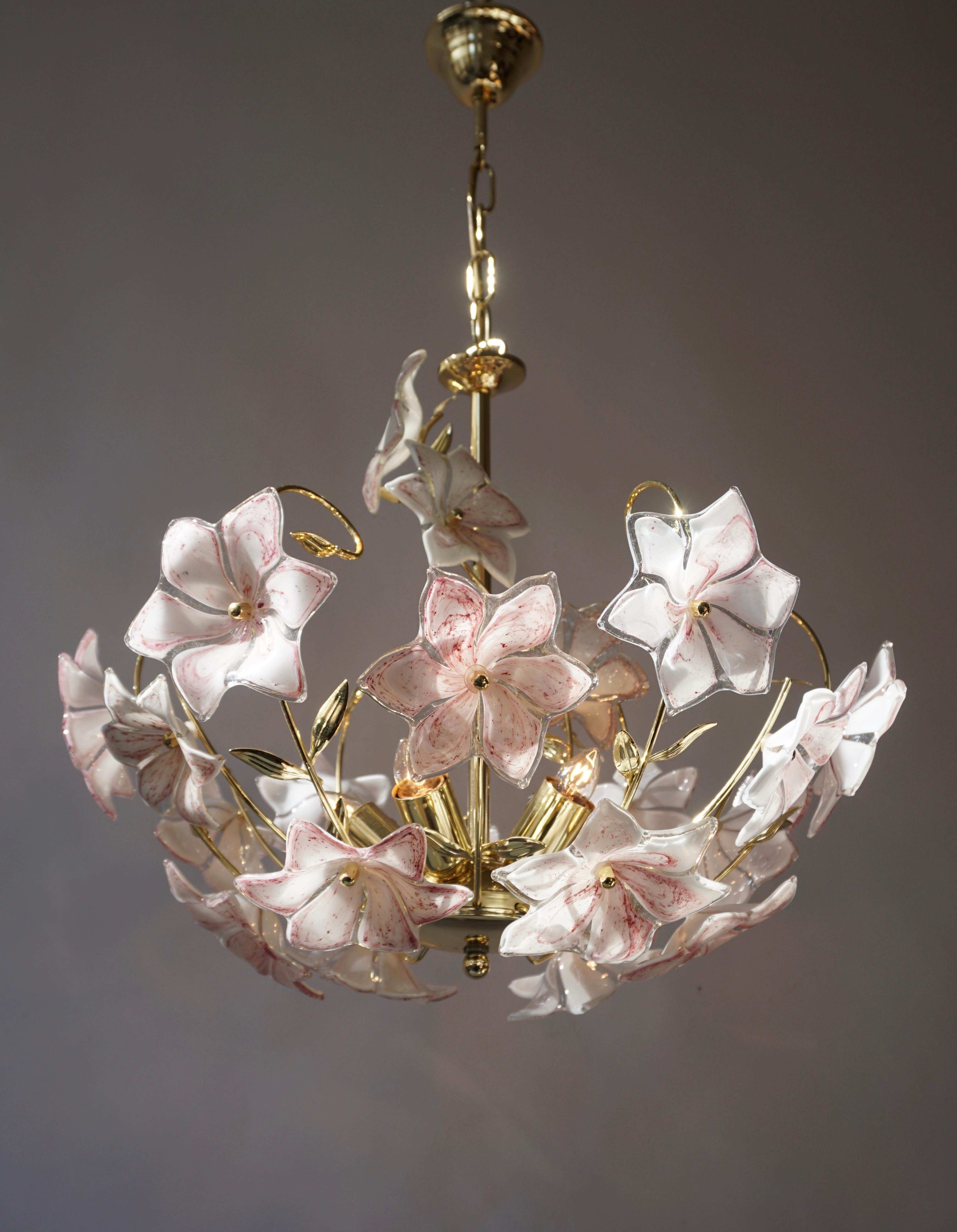 glass flower chandelier