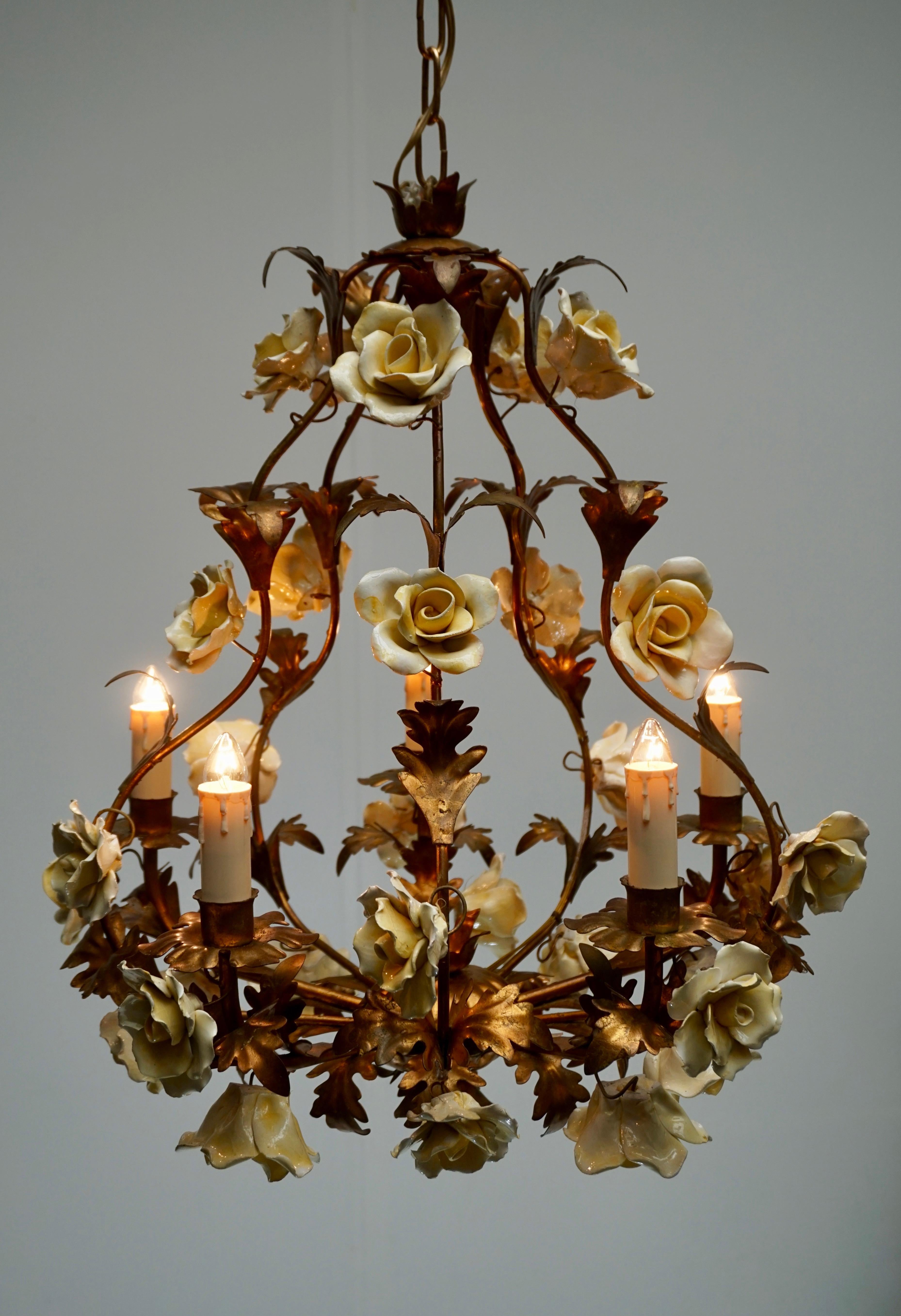 brass flower chandelier