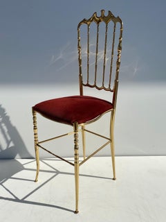 Italienisch Messing Chiavari Vanity oder Side Chair